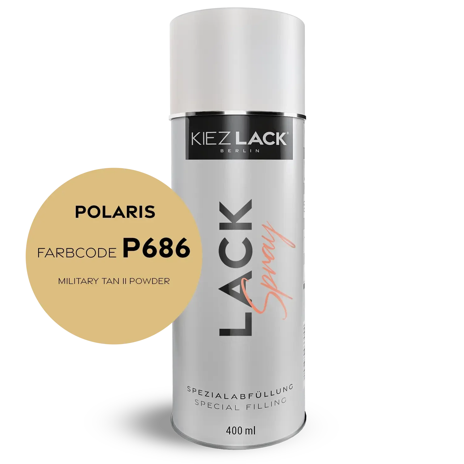 Kiezlack 1K Motorradlack Spraydose Polaris P686 MILITARY TAN II POWDER