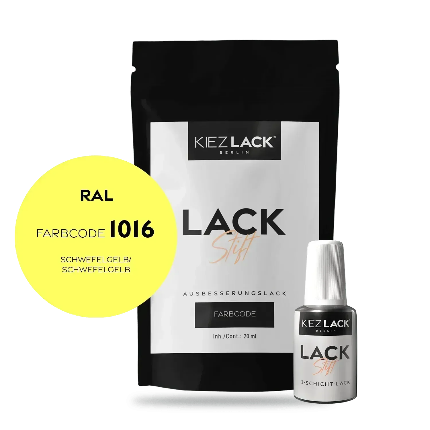 Kiezlack Lackstift Autolack Lackstift RAL 1016 SCHWEFELGELB