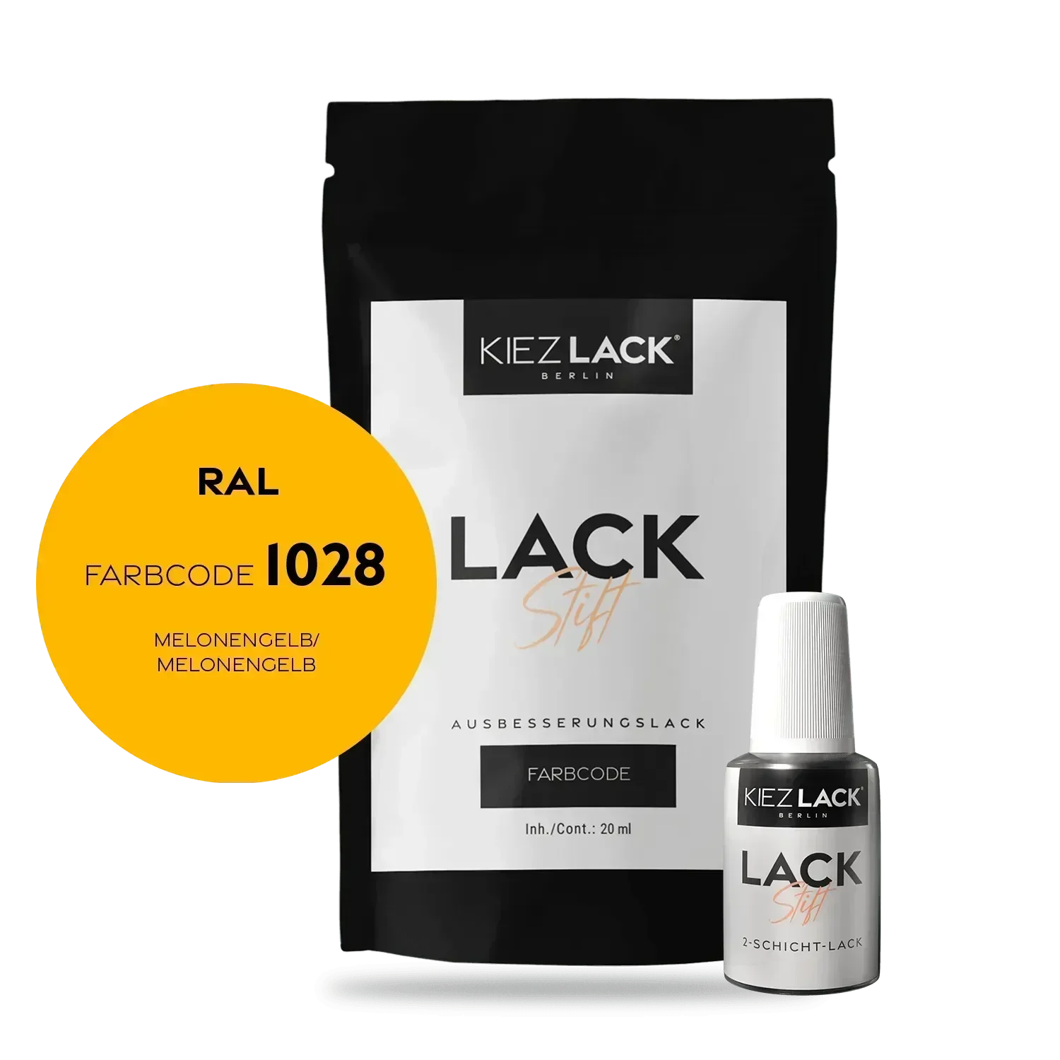 Kiezlack Lackstift Autolack Lackstift RAL 1028 MELONENGELB