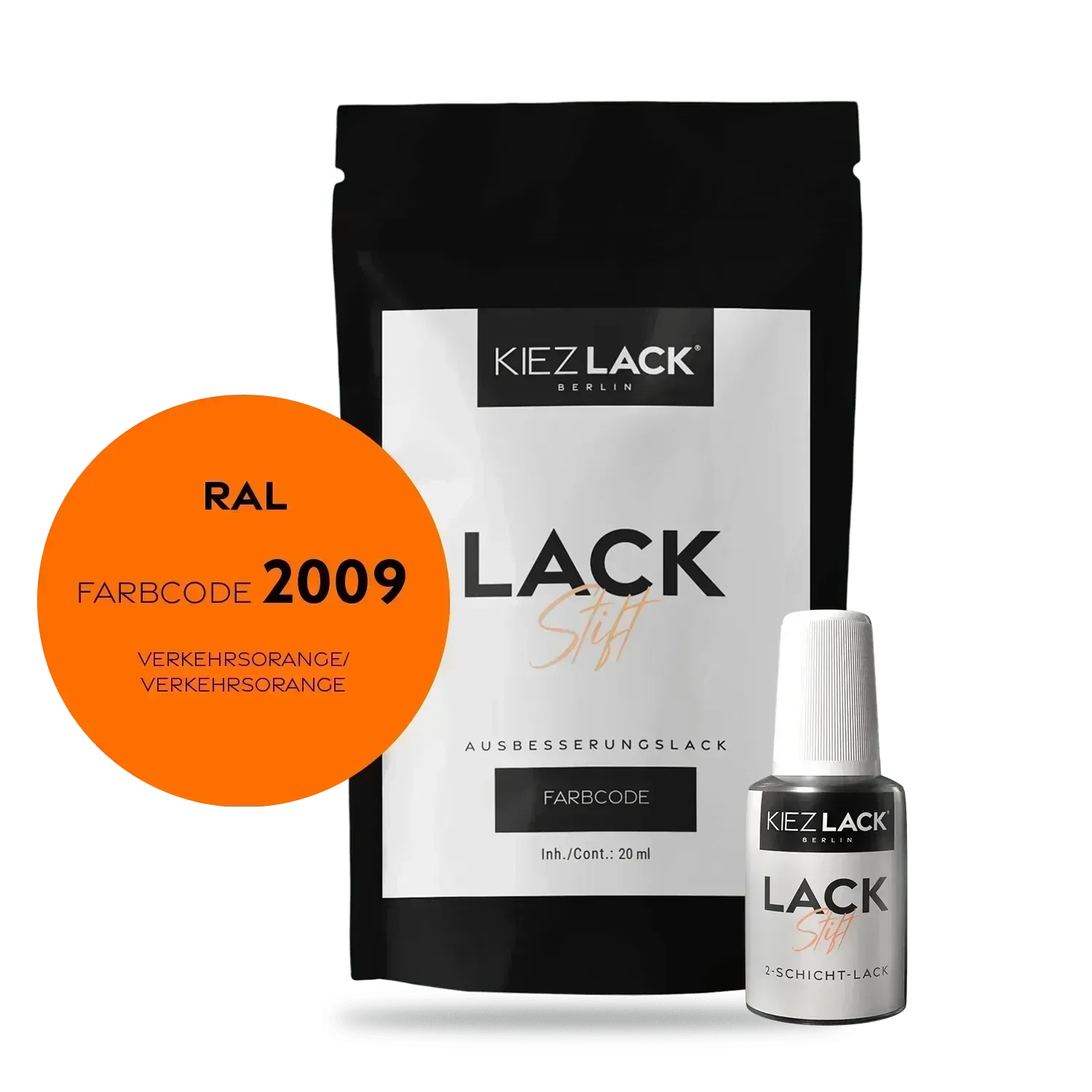 Kiezlack Lackstift Autolack Lackstift RAL 2009 VERKEHRSORANGE