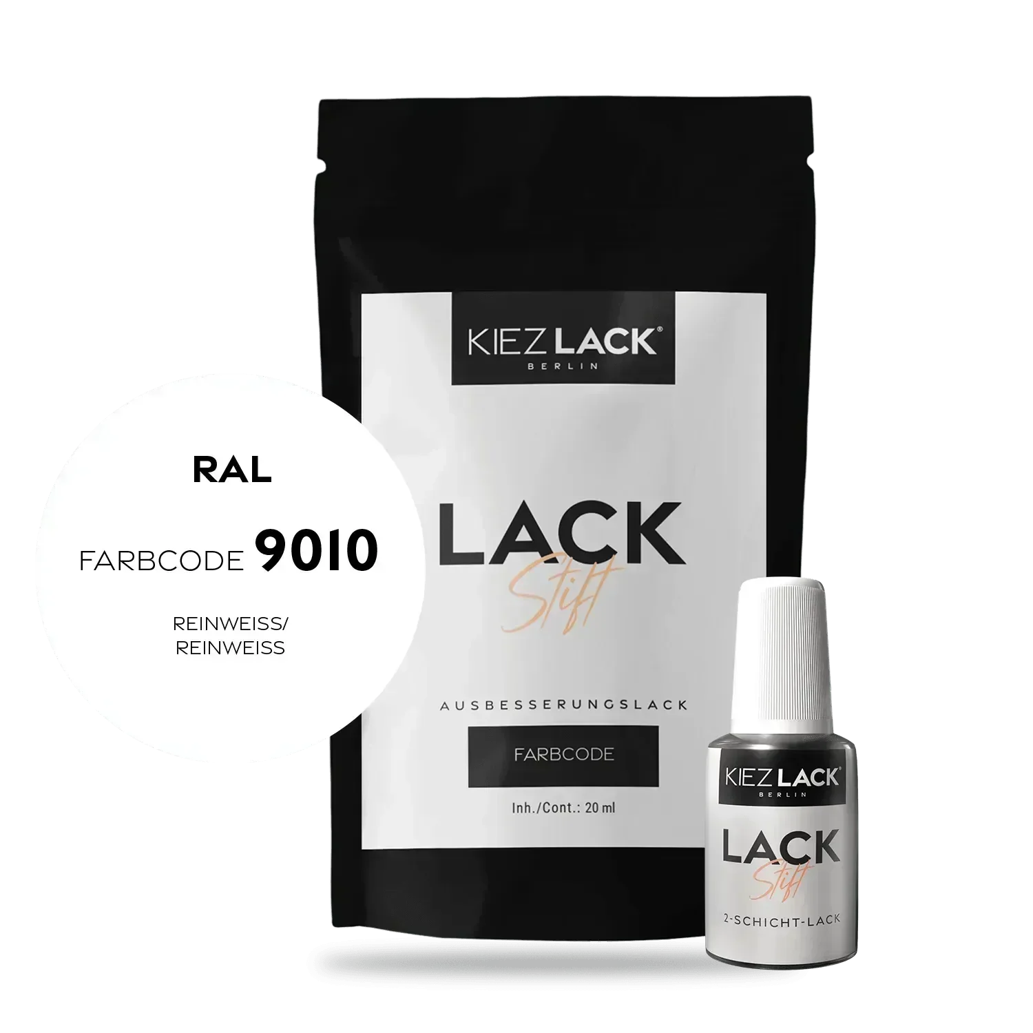 Kiezlack Lackstift Autolack Lackstift RAL 9010 REINWEISS