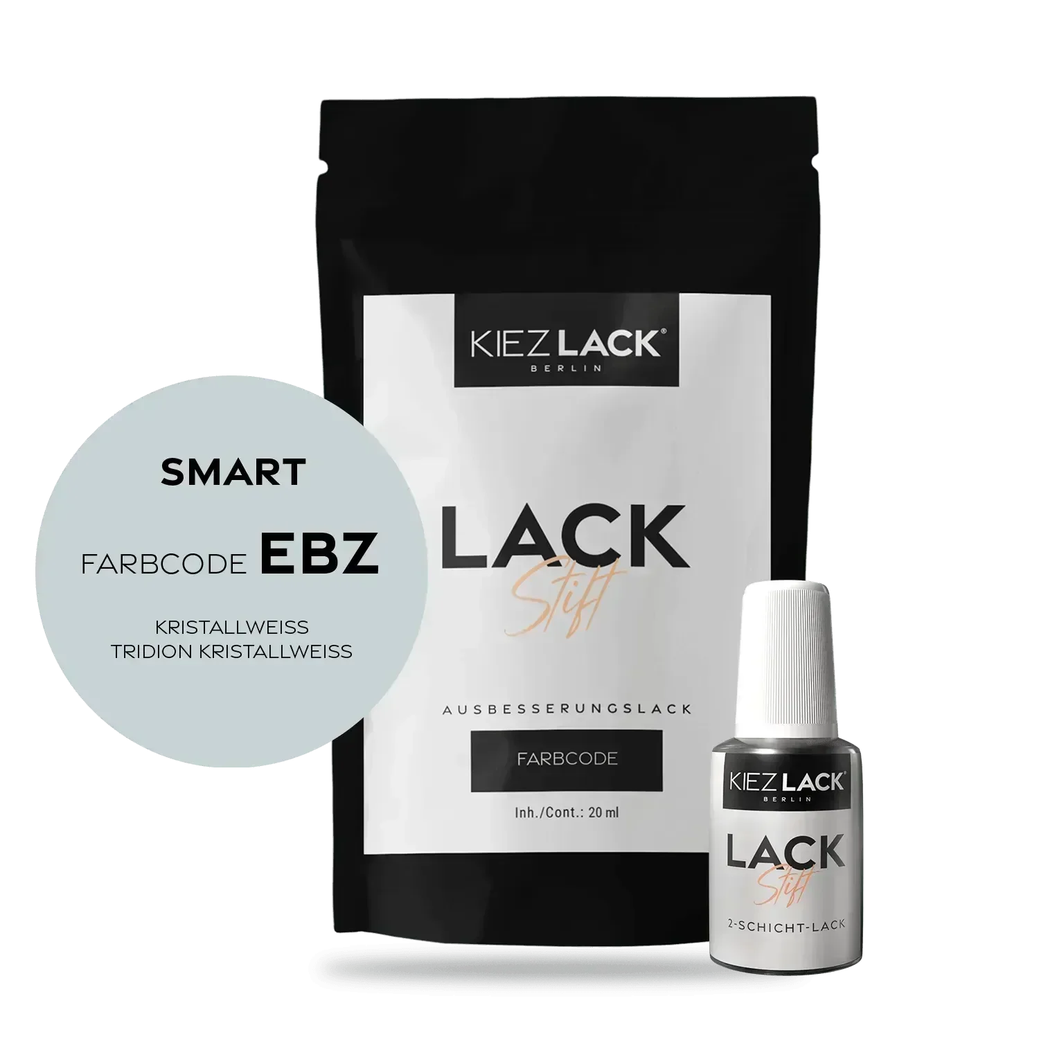 Kiezlack Lackstift Autolack Lackstift SMART EBZ KRISTALLWEISS