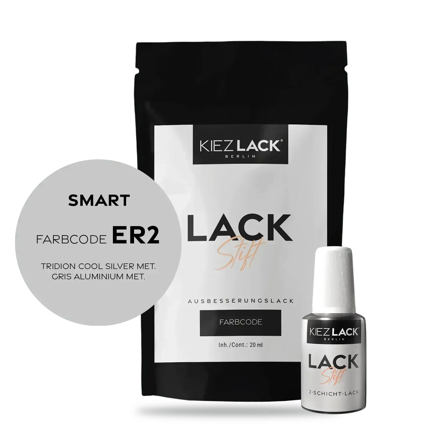 Kiezlack Lackstift Autolack Lackstift SMART ER2 TRIDION COOL SILVER MET.