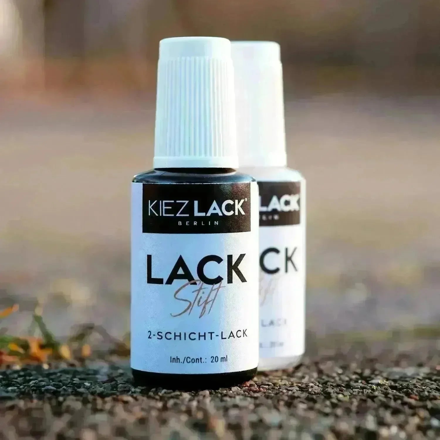 Kiezlack Lackstift + Klarlack Autolack Lackstift BMW 416 CARBONSCHWARZ Metallic