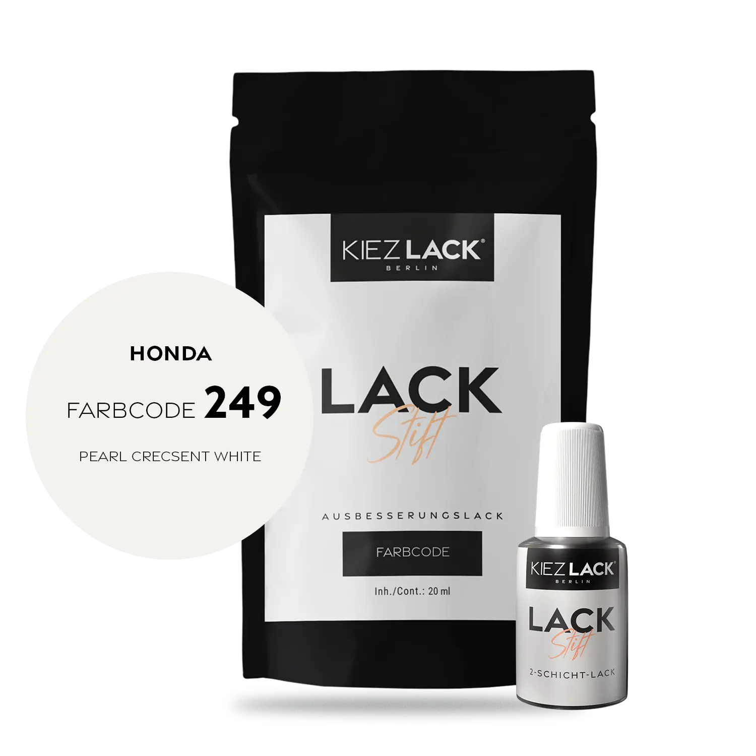 Kiezlack Motorradlack Lackstift Honda 249 PEARL CRECSENT WHITE