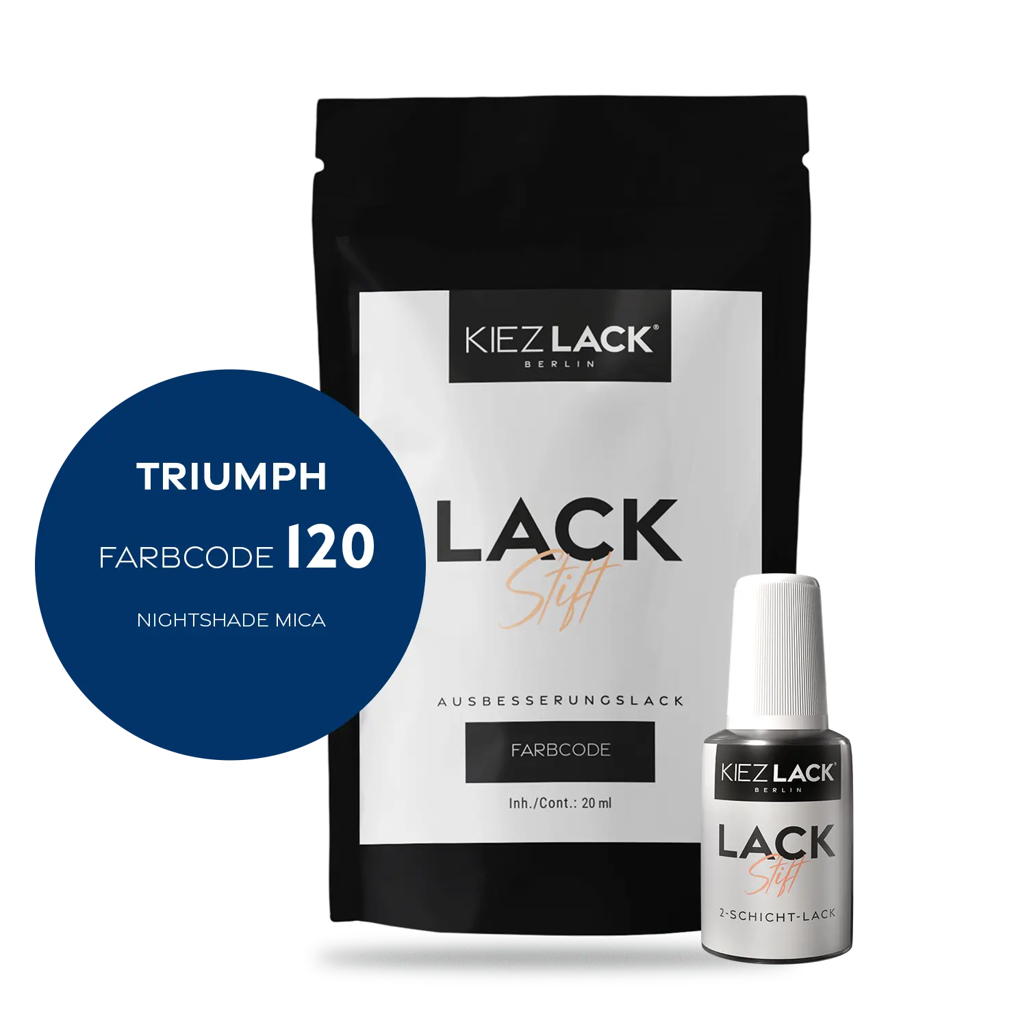 Kiezlack Motorradlack Lackstift Triumph 120 NIGHTSHADE MICA