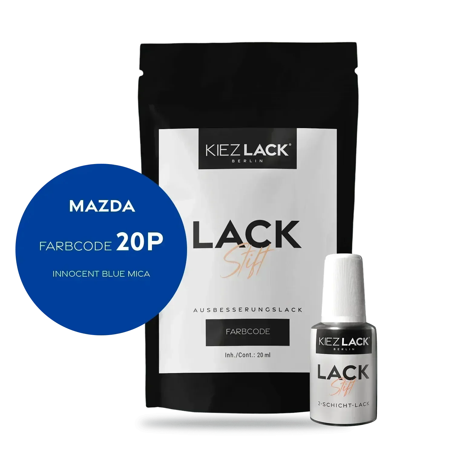 Kiezlack Lackstift Autolack Lackstift MAZDA 20P INNOCENT BLUE MICA