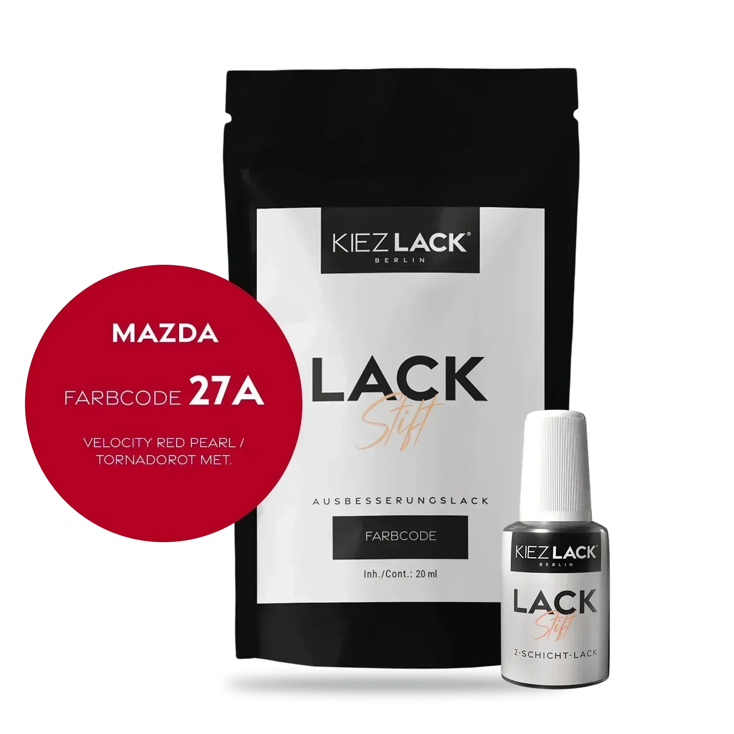 Kiezlack Lackstift Autolack Lackstift MAZDA 27A VELOCITY RED PEARL