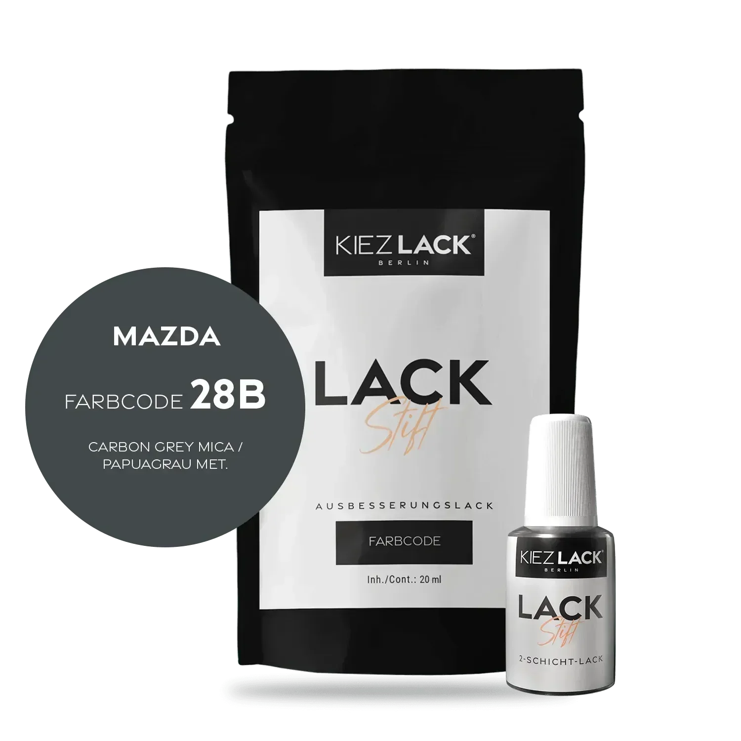 Kiezlack Lackstift Autolack Lackstift MAZDA 28B CARBON GREY MICA