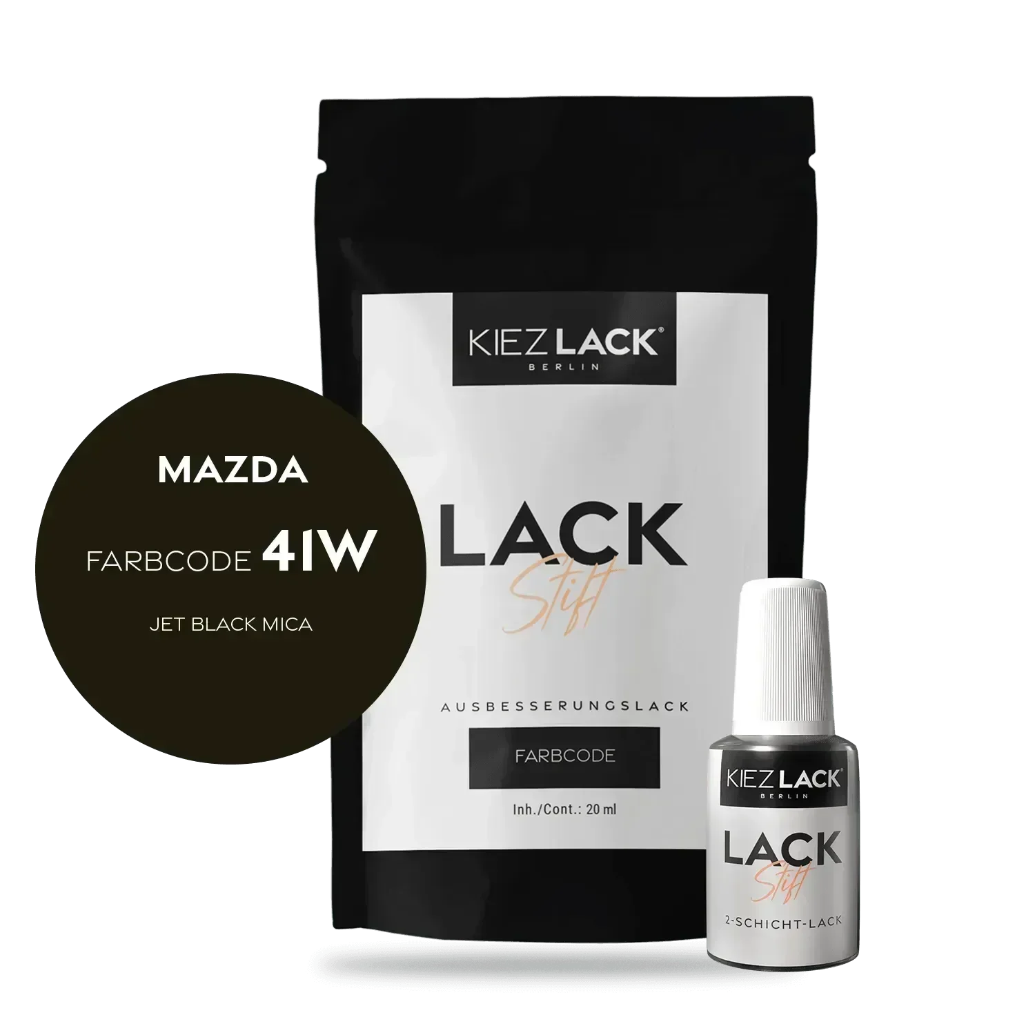 Kiezlack Lackstift Autolack Lackstift MAZDA 41W JET BLACK MICA