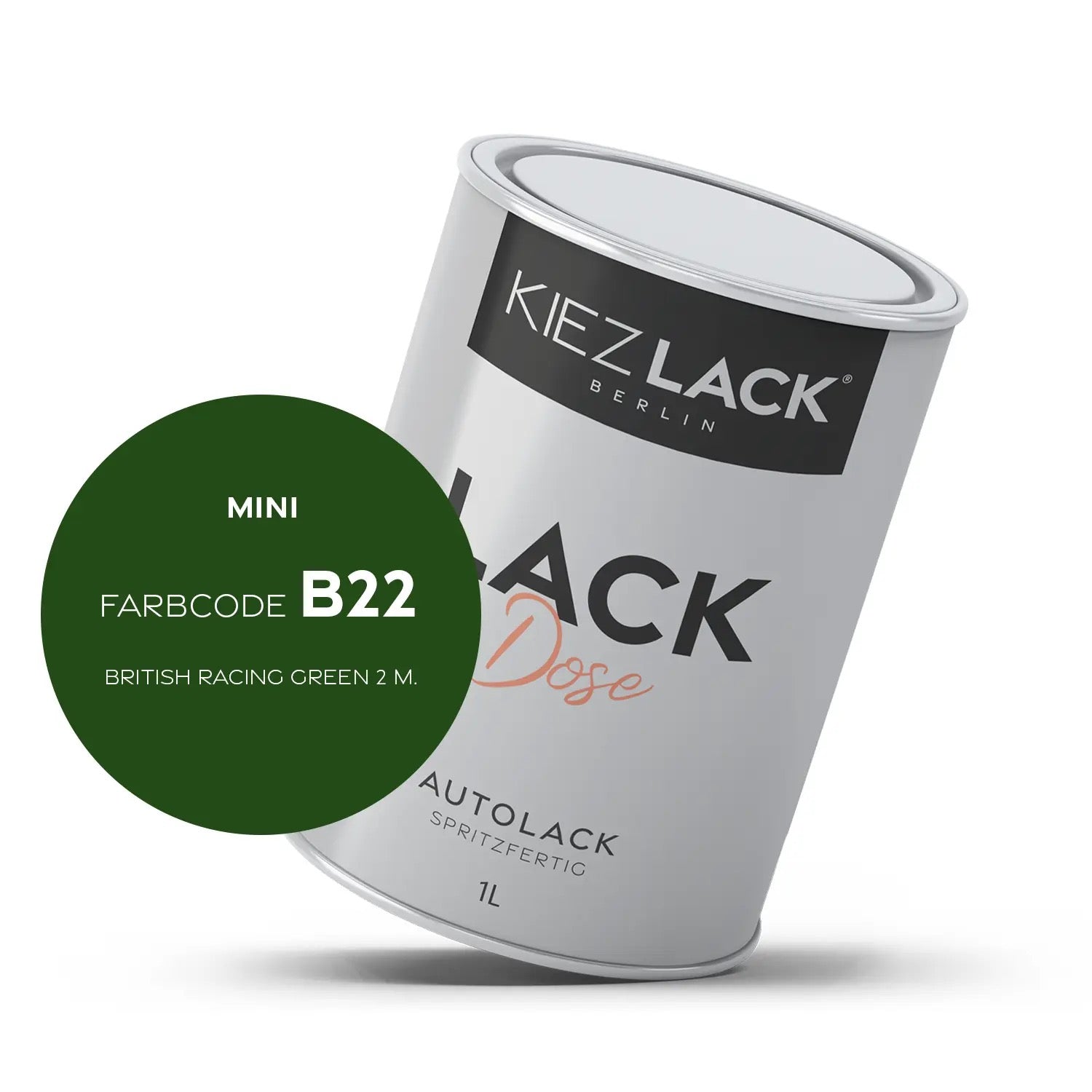 Kiezlack 1K Autolack Lackdose Basislack spritzfertig MINI B22 BRITISH RACING GREEN 2 M.
