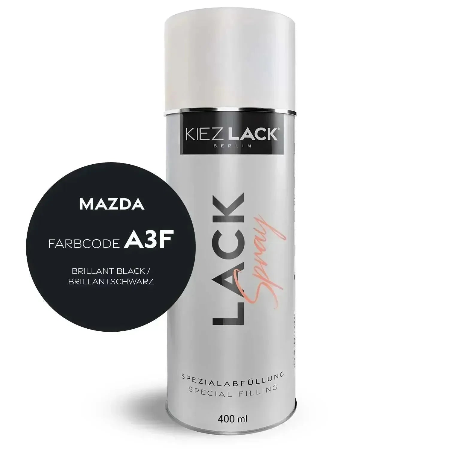 Kiezlack Lackspray Autolack Spraydose MAZDA A3F BRILLANT BLACK