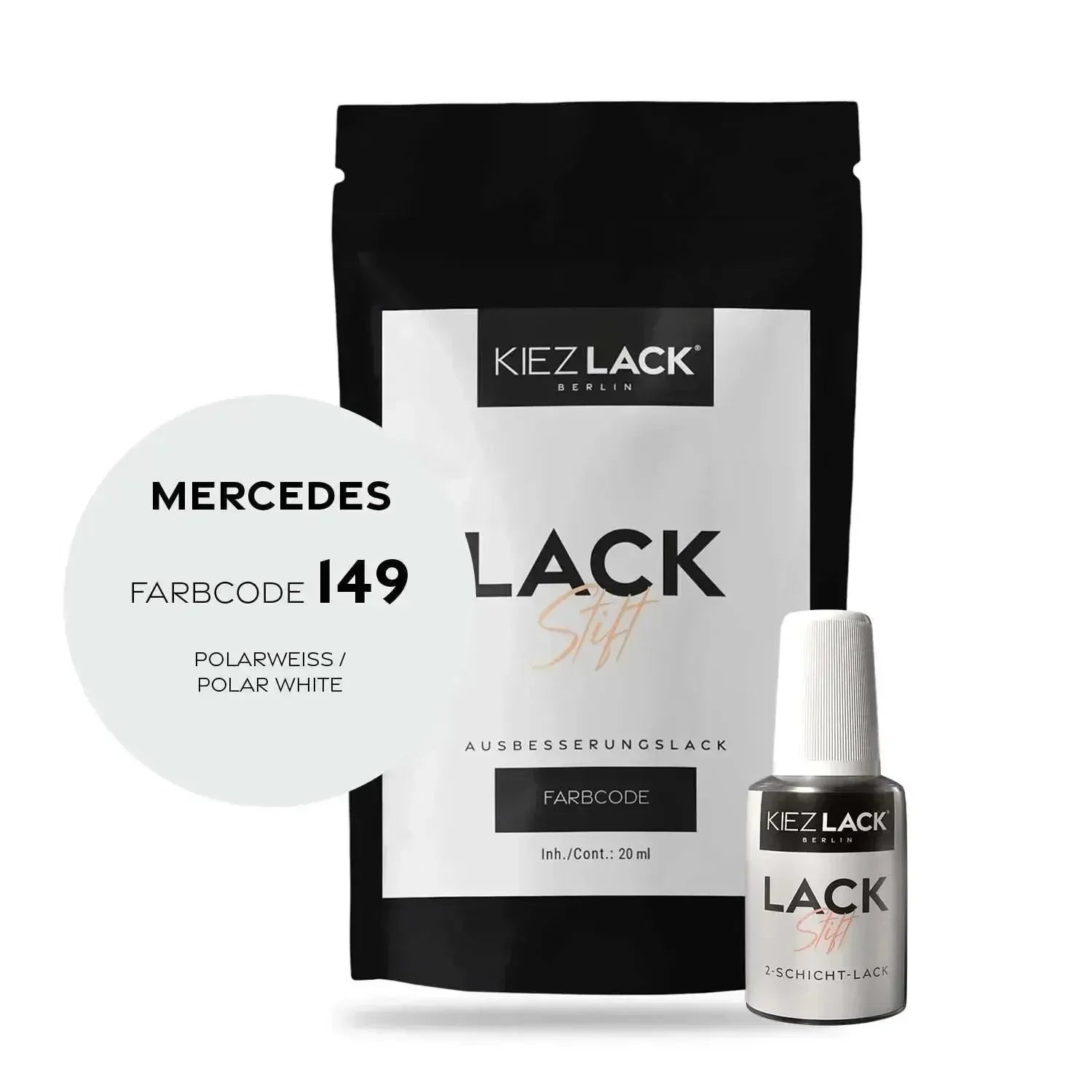 Kiezlack Lackstift Autolack Lackstift MERCEDES 149 POLARWEISS