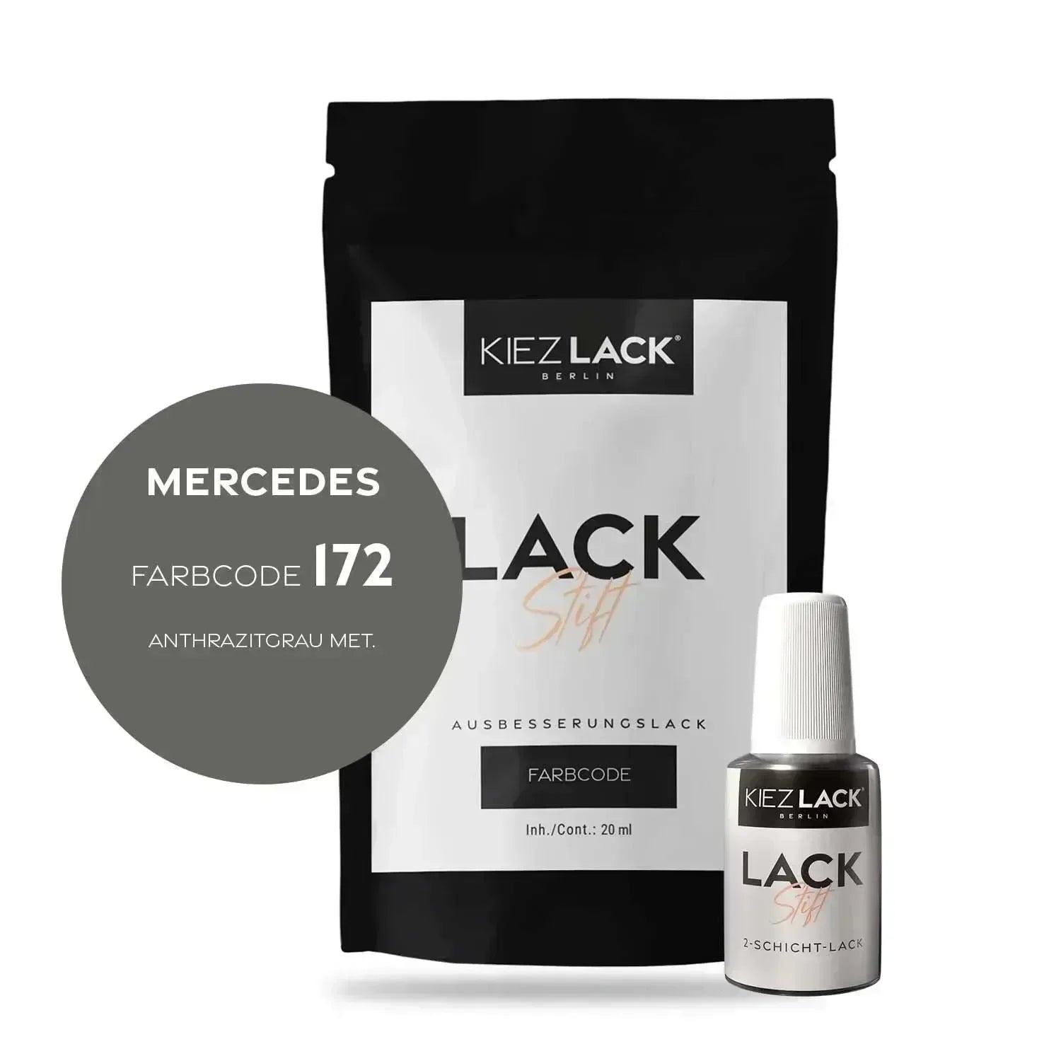 Kiezlack Lackstift Autolack Lackstift MERCEDES 172 ANTHRAZITGRAU MET.