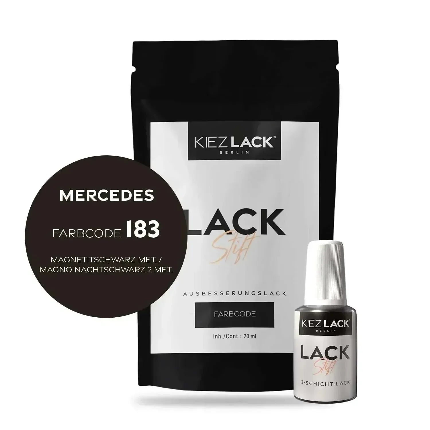 Kiezlack Lackstift Autolack Lackstift MERCEDES 183 MAGNETITSCHWARZ MET.