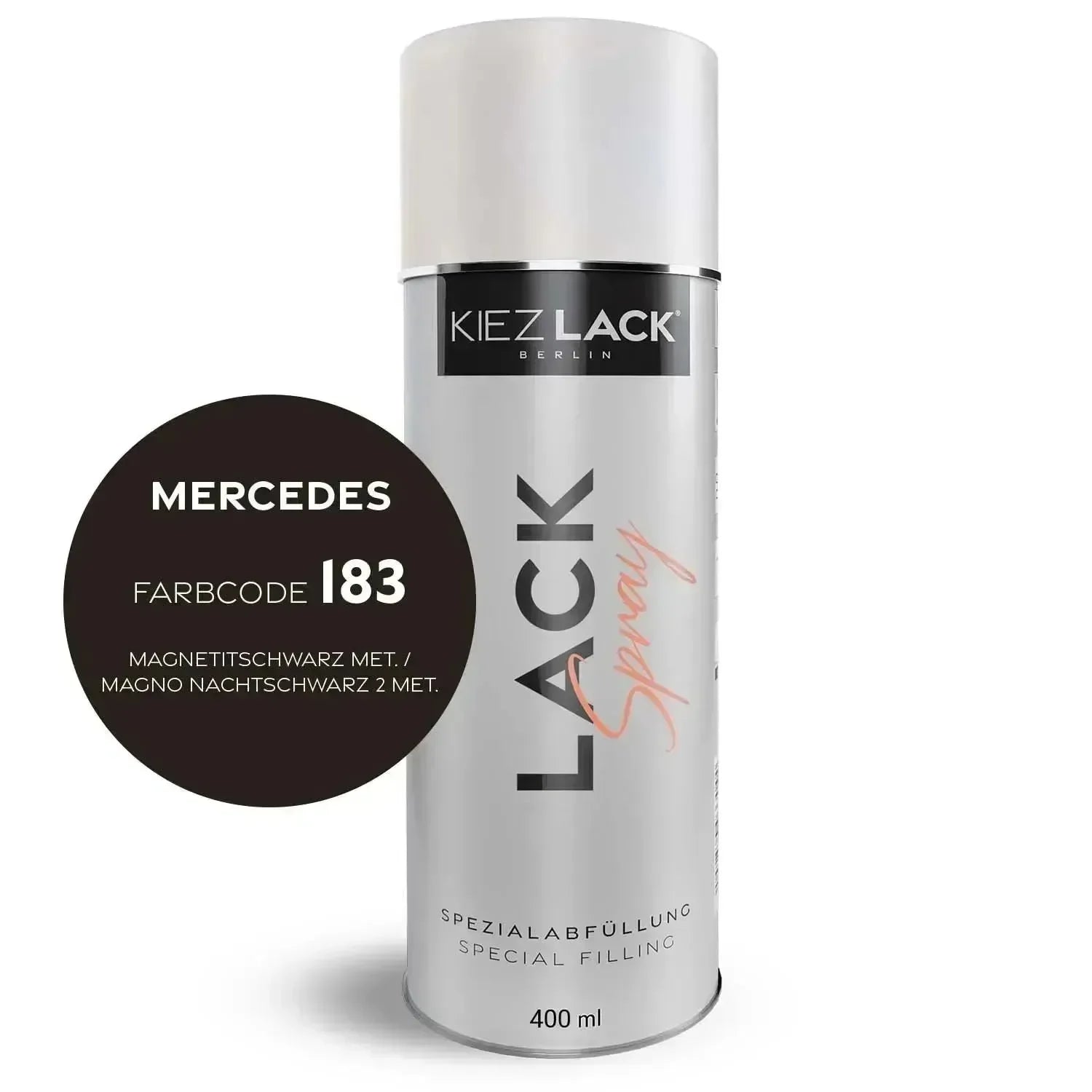 Kiezlack Lackspray Autolack Spraydose MERCEDES 183 MAGNETITSCHWARZ MET.