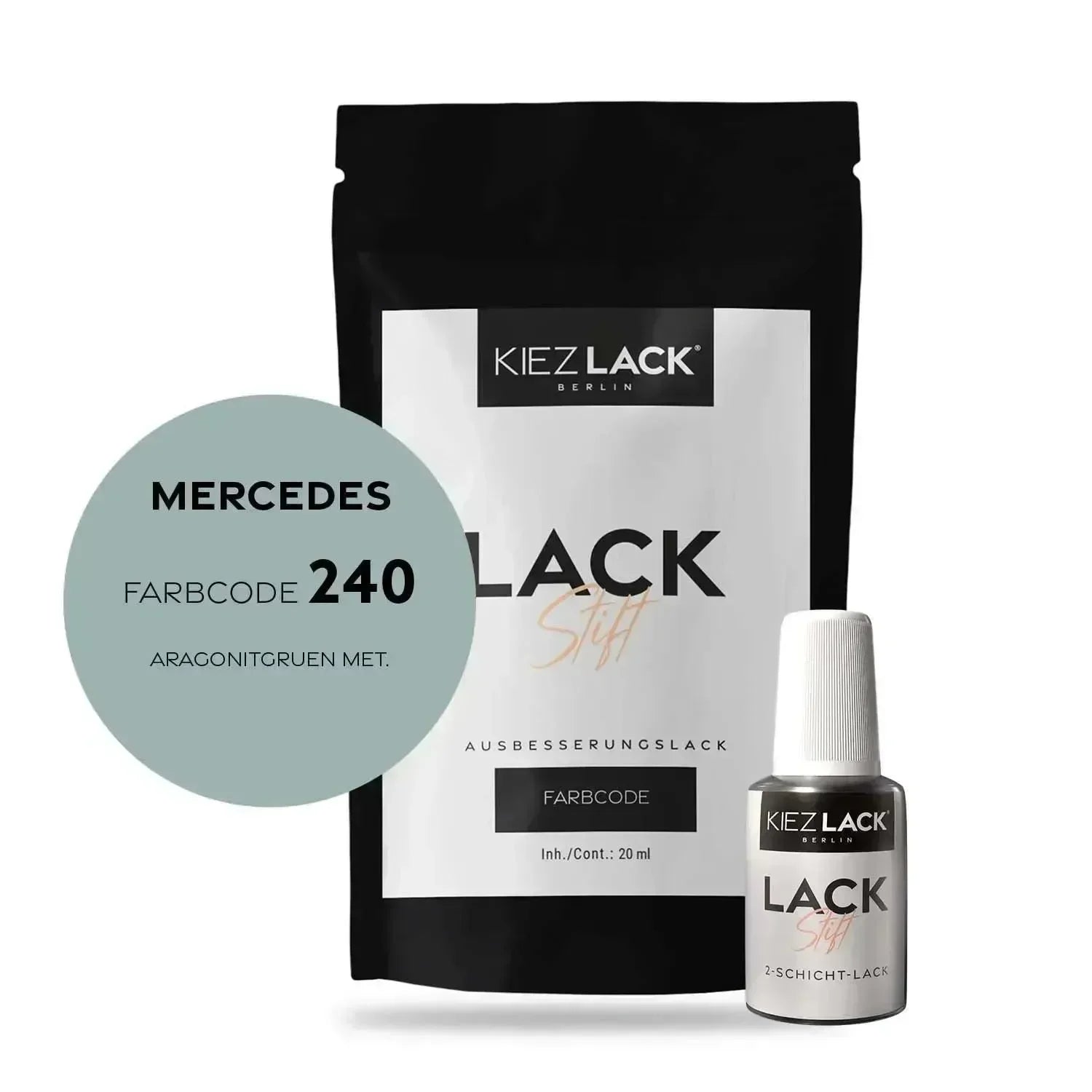 Kiezlack Lackstift Autolack Lackstift MERCEDES 240 ARAGONITGRUEN MET.
