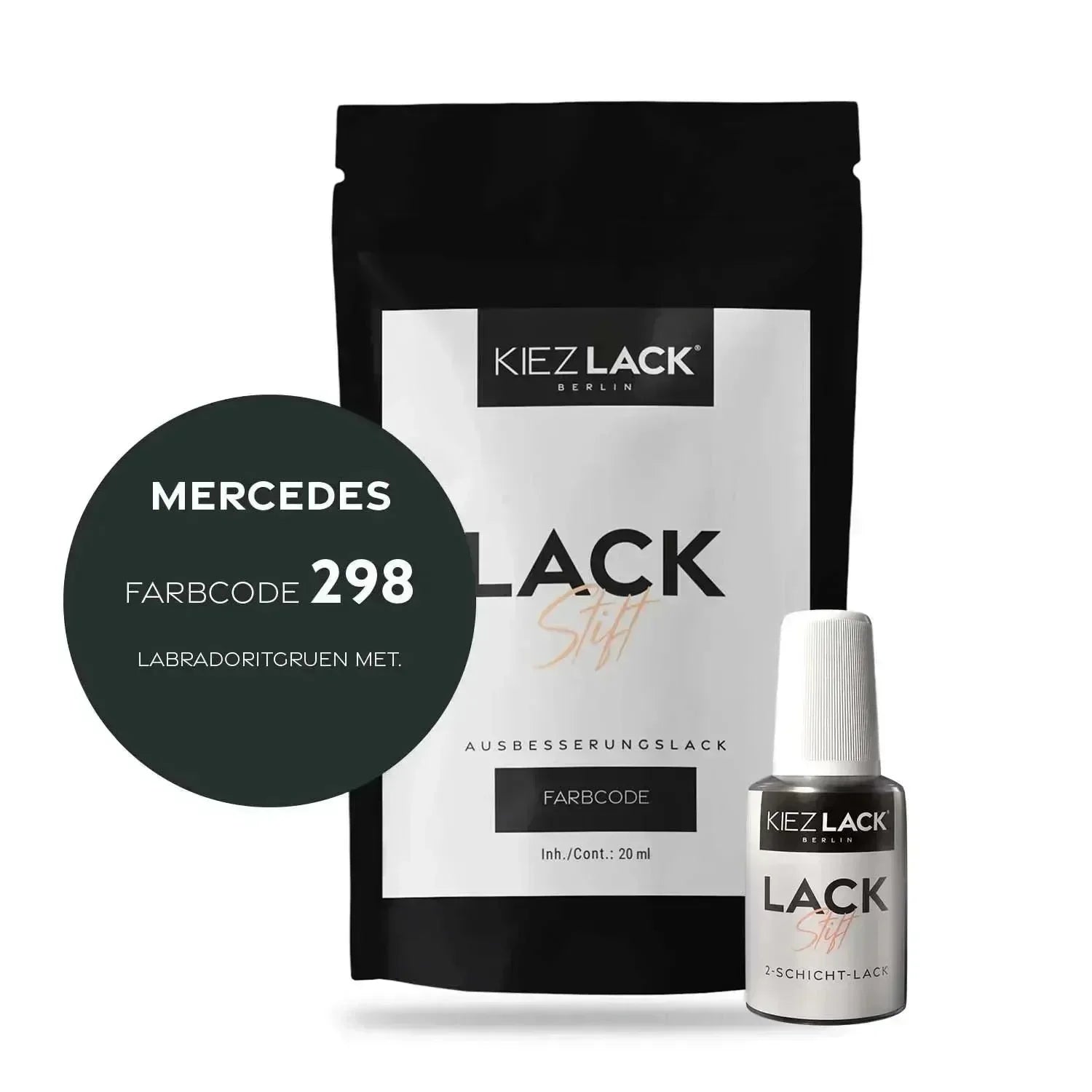 Kiezlack Lackstift Autolack Lackstift MERCEDES 298 LABRADORITGRUEN MET.