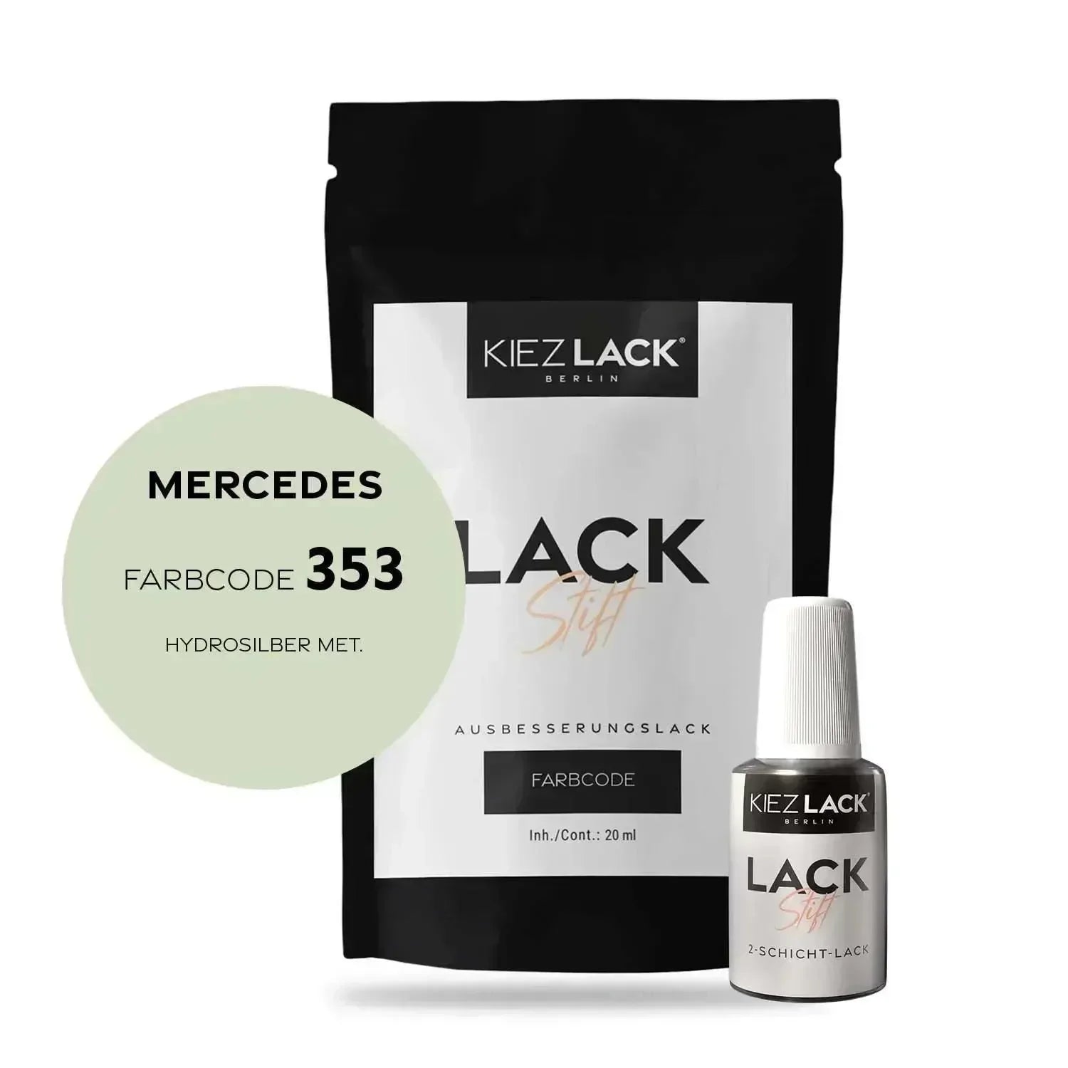 Kiezlack Lackstift Autolack Lackstift MERCEDES 353 HYDROSILBER MET.