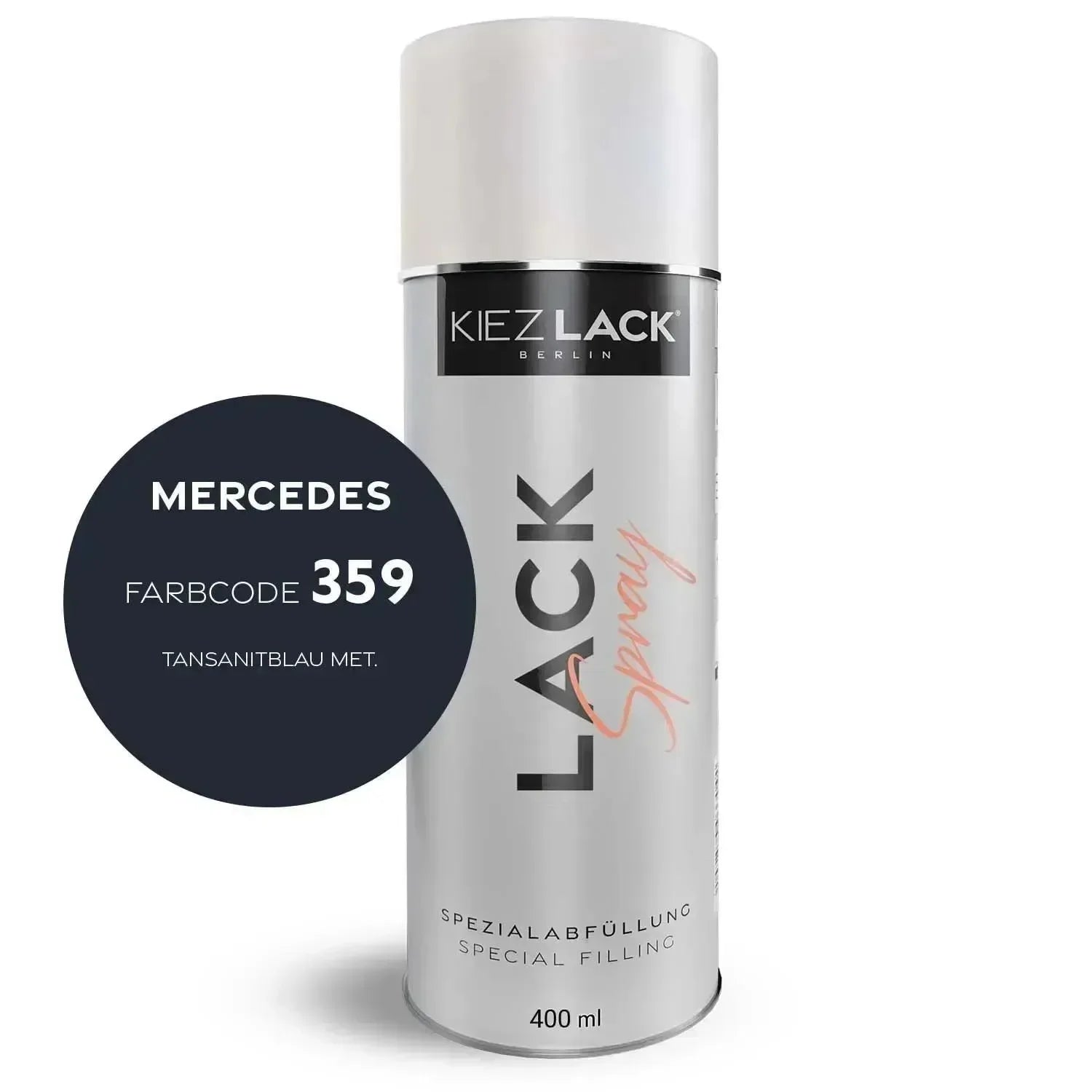 Kiezlack Lackspray Autolack Spraydose MERCEDES 359 TANSANITBLAU MET.