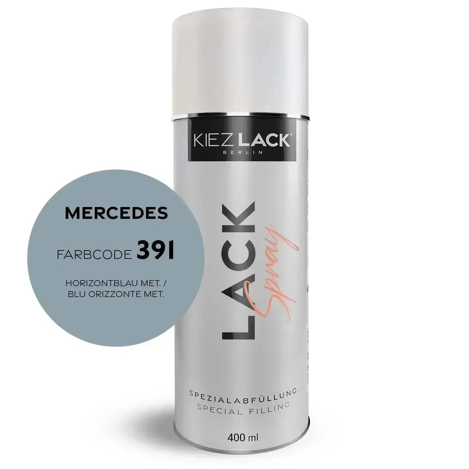 Kiezlack Lackspray Autolack Spraydose MERCEDES 391 HORIZONTBLAU MET.