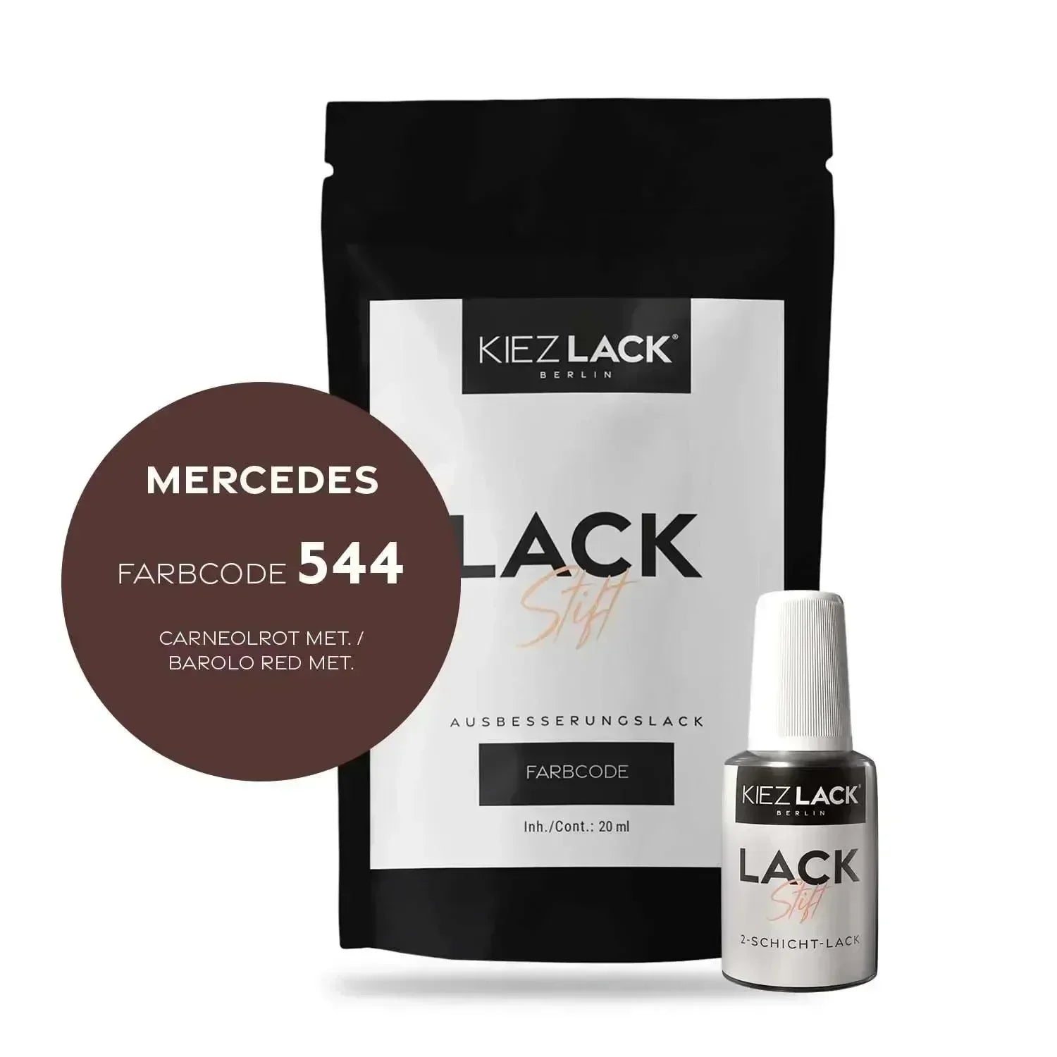 Kiezlack Lackstift Autolack Lackstift MERCEDES 544 CARNEOLROT MET.