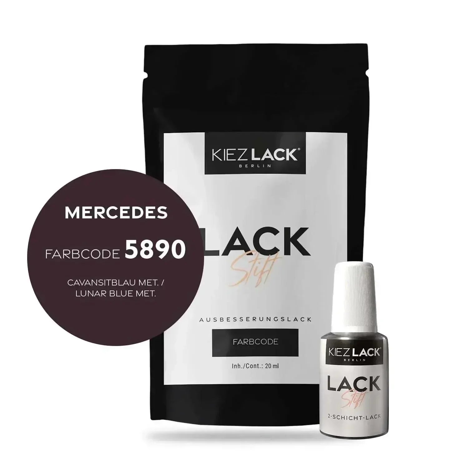 Kiezlack Lackstift Autolack Lackstift MERCEDES 5890 CAVANSITBLAU MET.