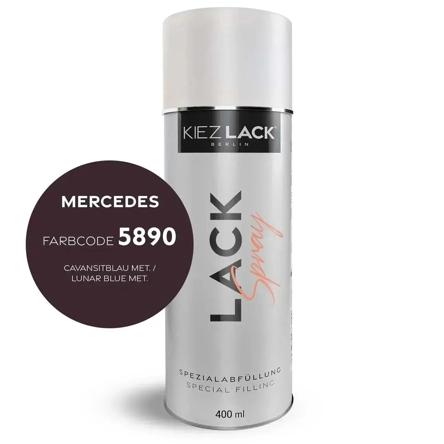 Kiezlack Lackspray Autolack Spraydose MERCEDES 5890 CAVANSITBLAU MET.