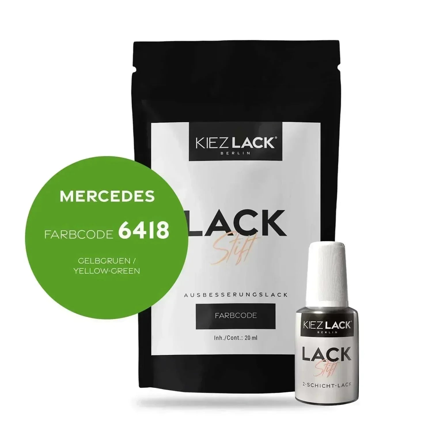 Kiezlack Lackstift Autolack Lackstift MERCEDES 6418 GELBGRUEN