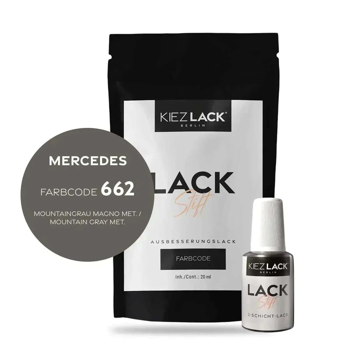 Kiezlack Lackstift Autolack Lackstift MERCEDES 662 MOUNTAINGRAU MAGNO MET.
