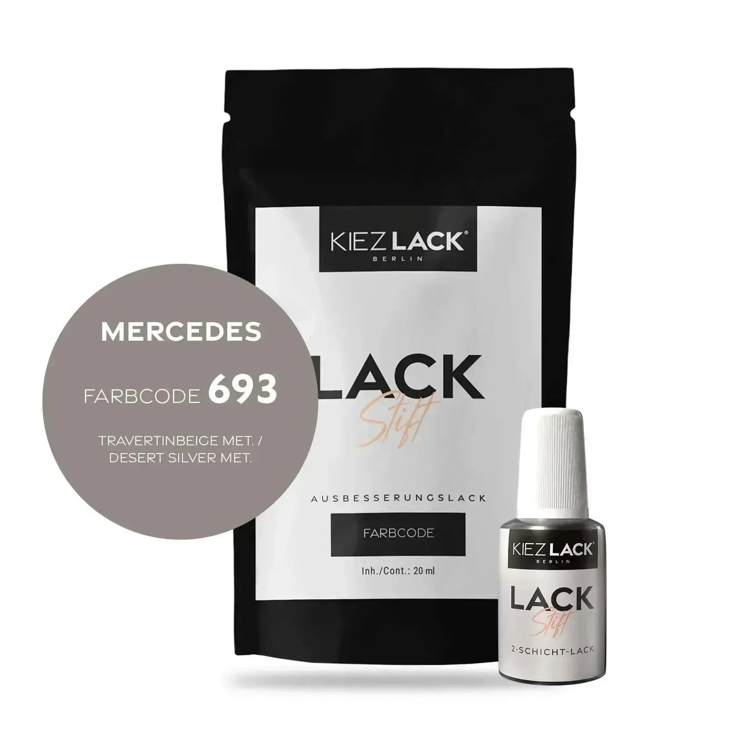 Kiezlack Lackstift Autolack Lackstift MERCEDES 693 TRAVERTINBEIGE MET.