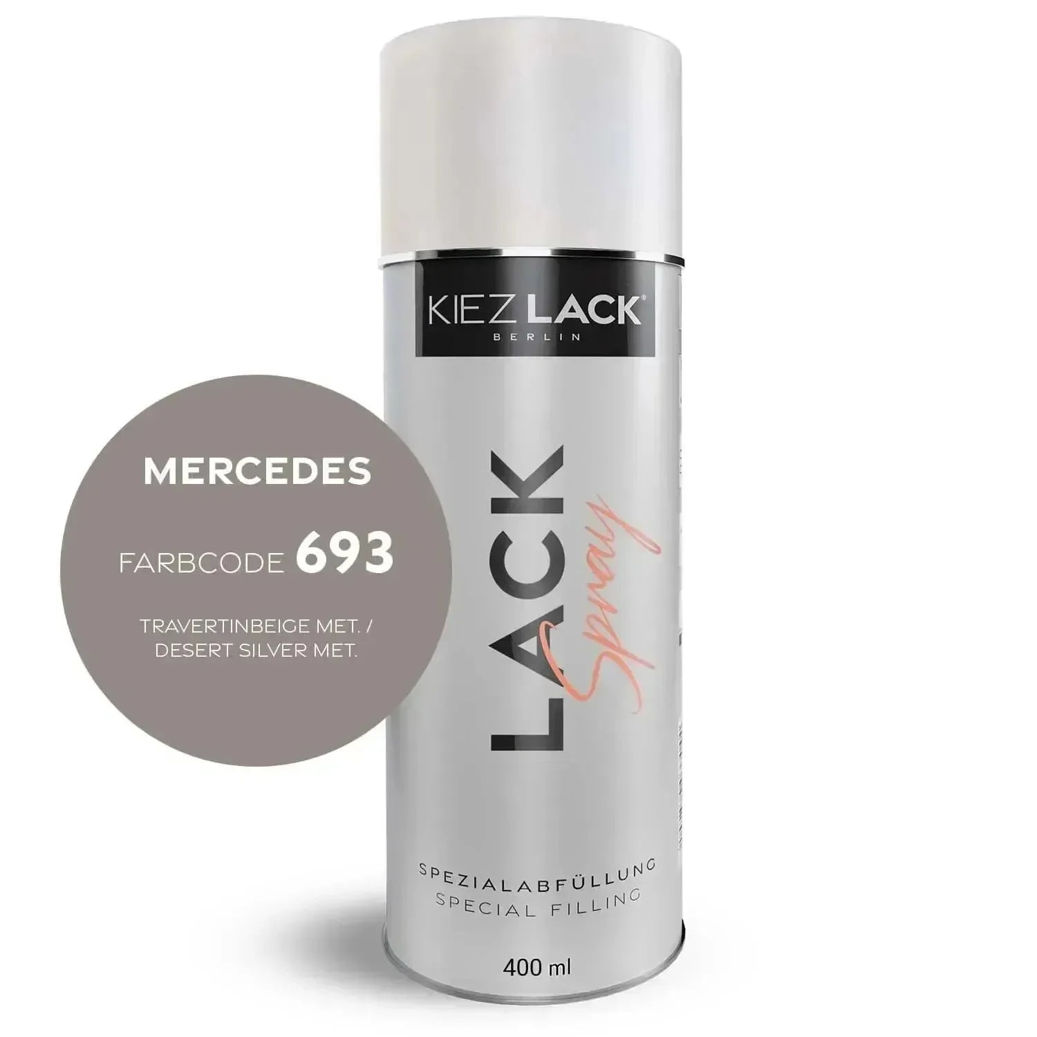 Kiezlack Lackspray Autolack Spraydose MERCEDES 693 TRAVERTINBEIGE MET.