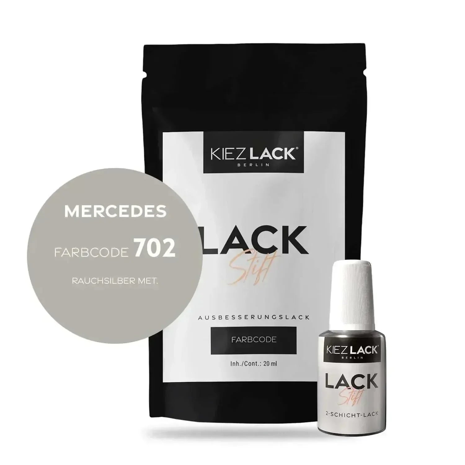 Kiezlack Lackstift Autolack Lackstift MERCEDES 702 RAUCHSILBER MET.