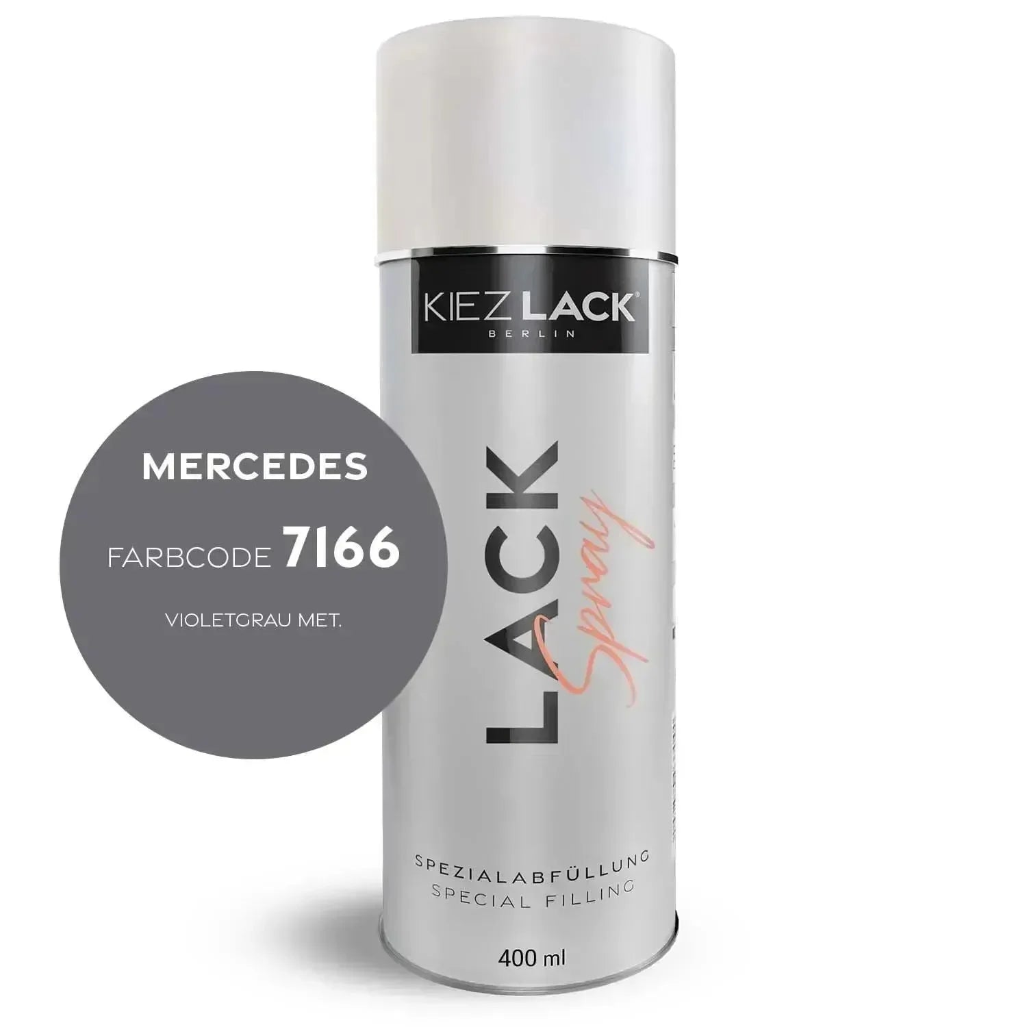 Kiezlack Lackspray Autolack Spraydose MERCEDES 7166 VIOLETGRAU MET.