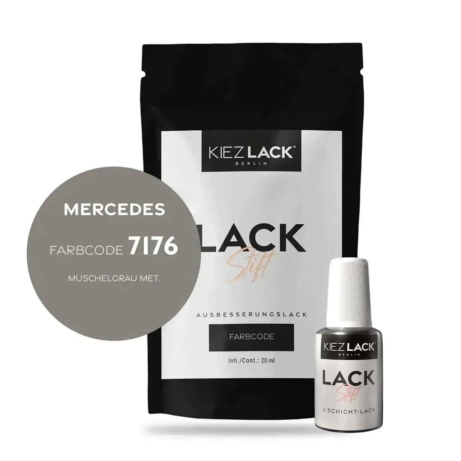 Kiezlack Lackstift Autolack Lackstift MERCEDES 7176 MUSCHELGRAU MET.