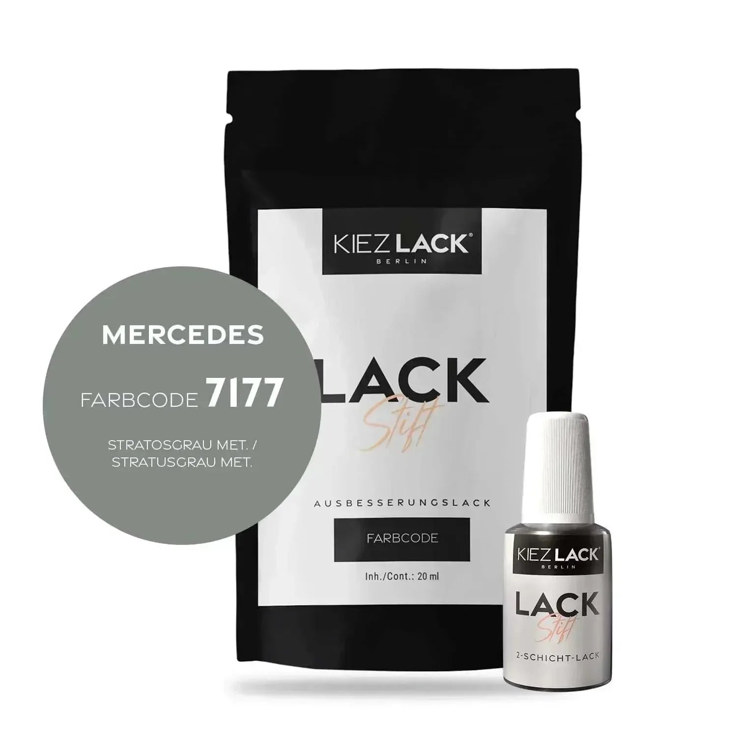 Kiezlack Lackstift Autolack Lackstift MERCEDES 7177 STRATOSGRAU MET.