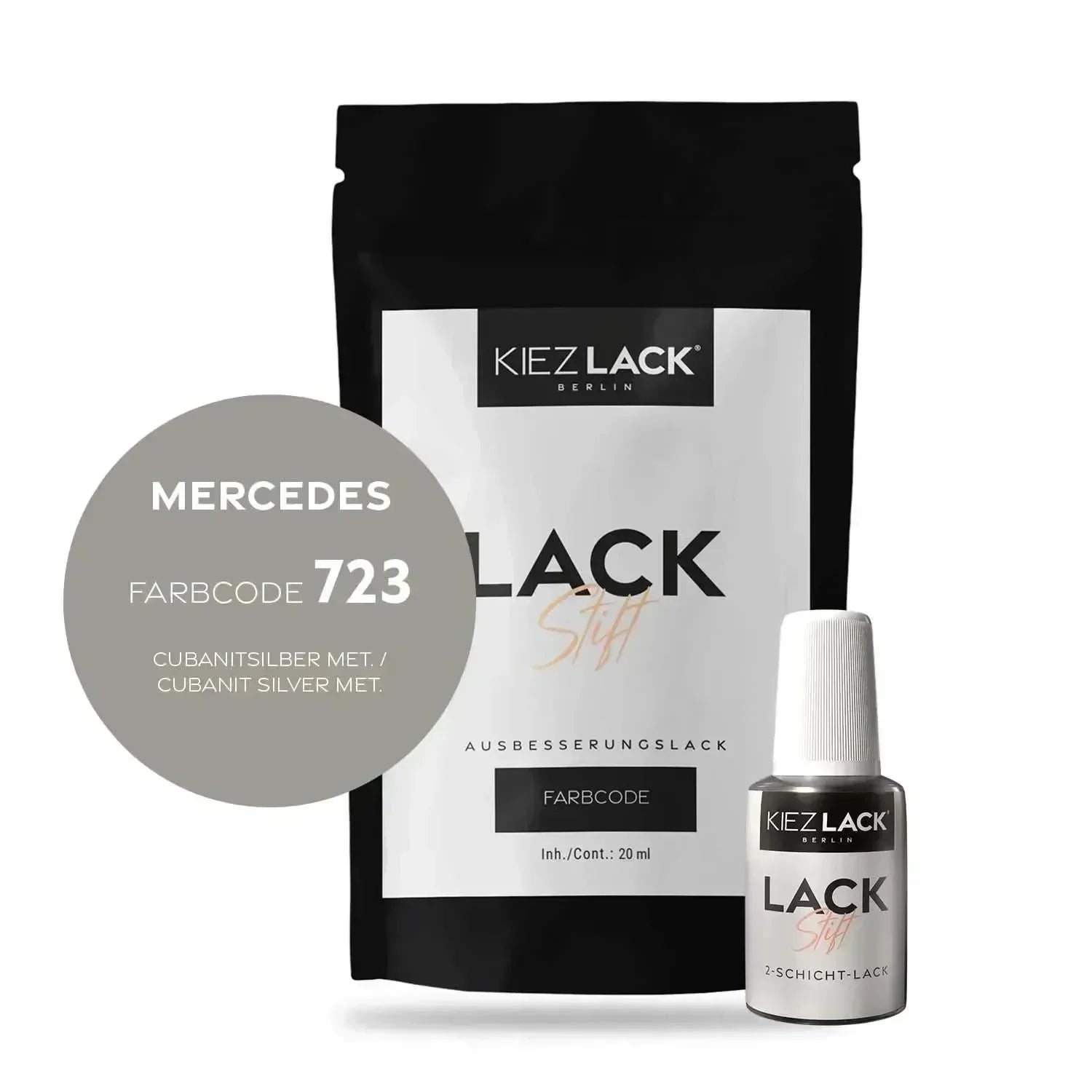 Kiezlack Lackstift Autolack Lackstift MERCEDES 723 CUBANITSILBER MET.