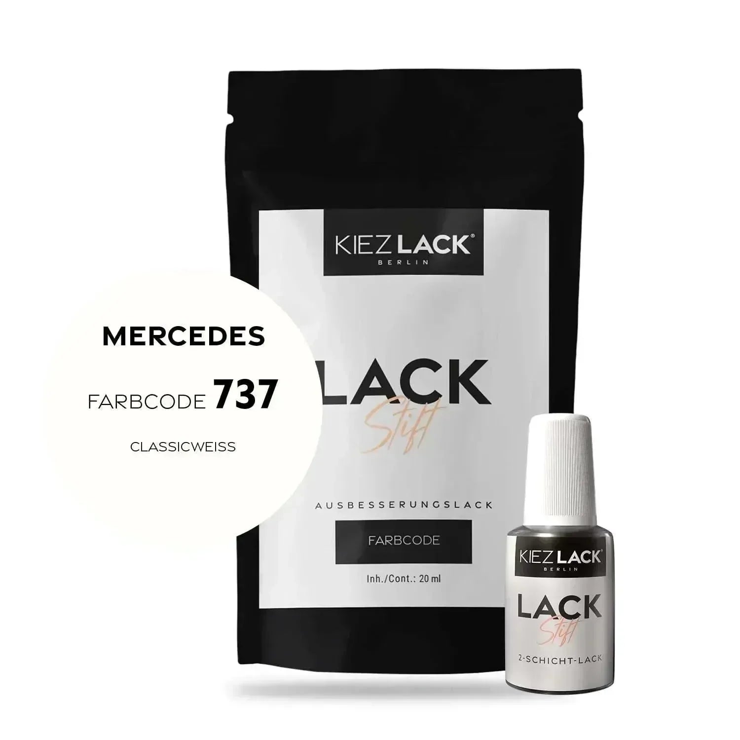 Kiezlack Lackstift Autolack Lackstift MERCEDES 737 CLASSICWEISS