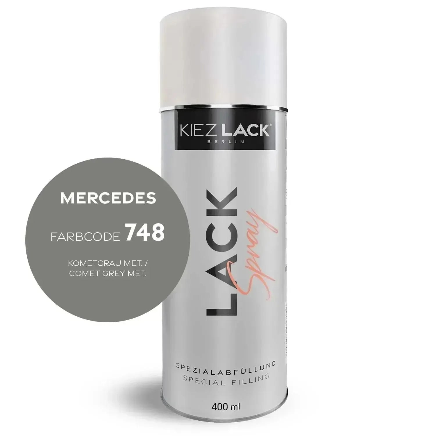 Kiezlack Lackspray Autolack Spraydose MERCEDES 748 KOMETGRAU MET.