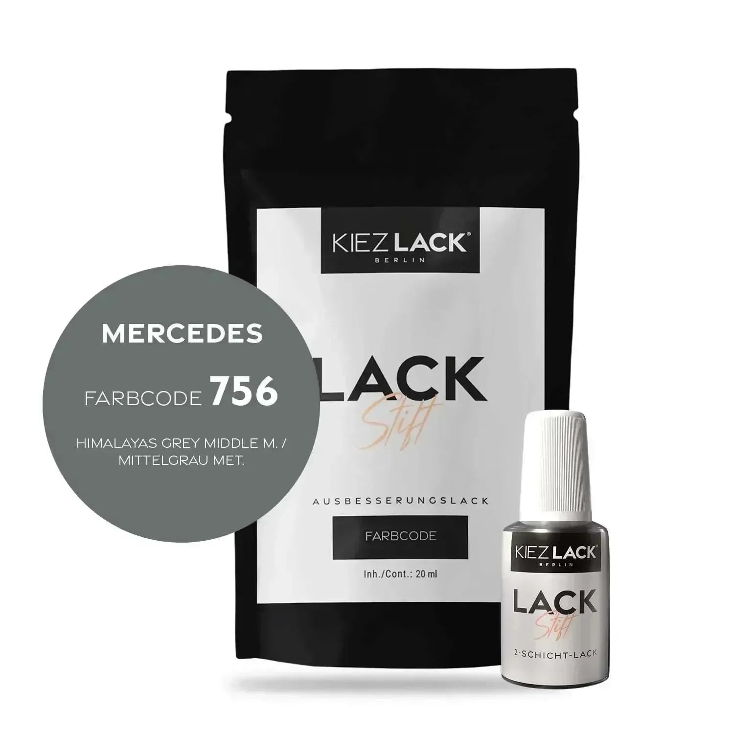 Kiezlack Lackstift Autolack Lackstift MERCEDES 756 HIMALAYAS GREY MIDDLE M.