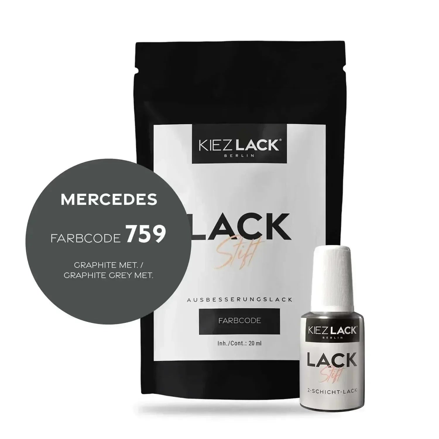 Kiezlack Lackstift Autolack Lackstift MERCEDES 759 GRAPHITE MET.