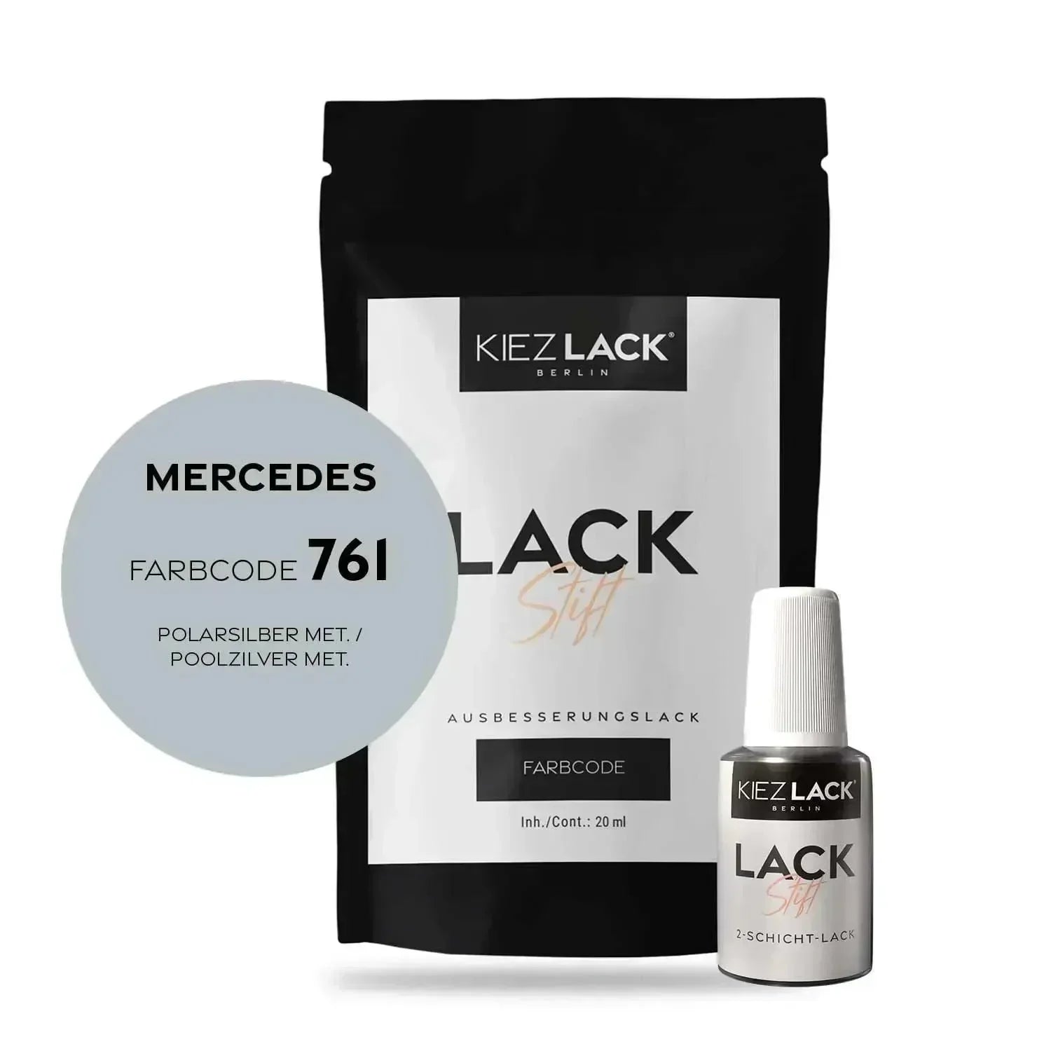 Kiezlack Lackstift Autolack Lackstift MERCEDES 761 POLARSILBER MET.