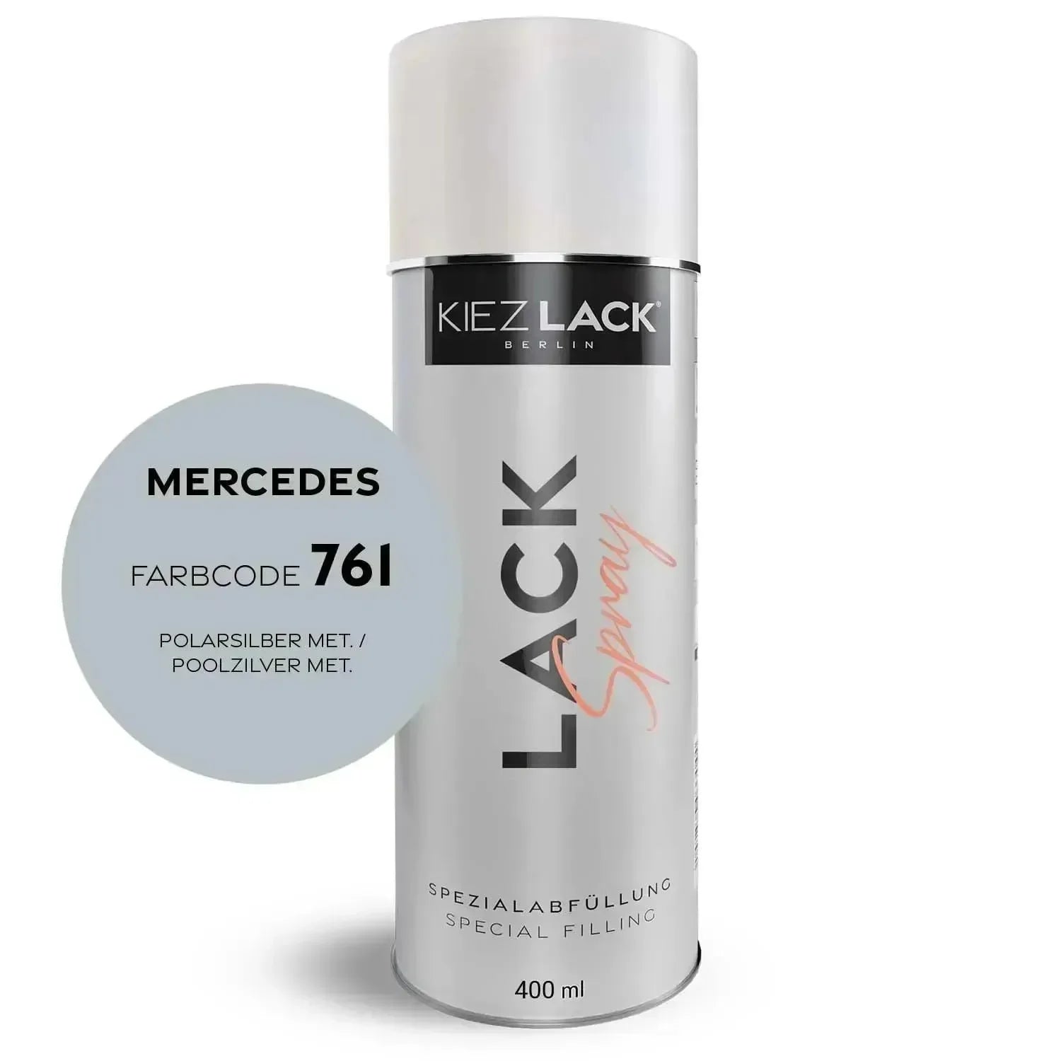 Kiezlack Lackspray Autolack Spraydose MERCEDES 761 POLARSILBER MET.