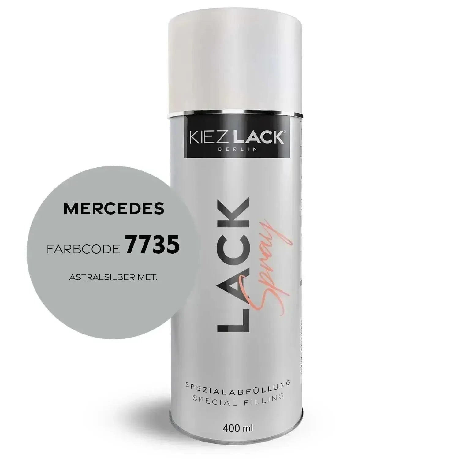 Kiezlack Lackspray Autolack Spraydose MERCEDES 7735 ASTRALSILBER MET.