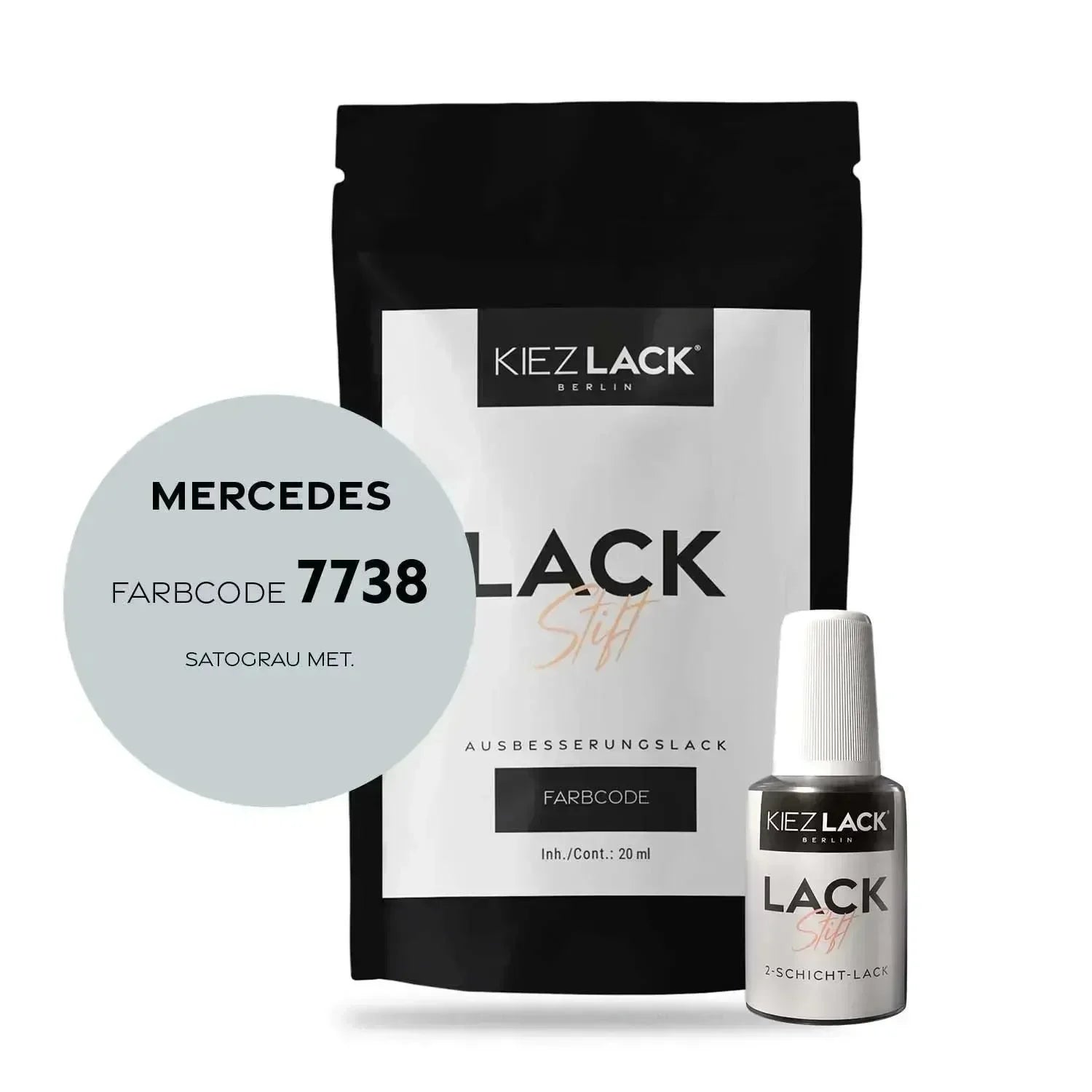 Kiezlack Lackstift Autolack Lackstift MERCEDES 7738 SATOGRAU MET.