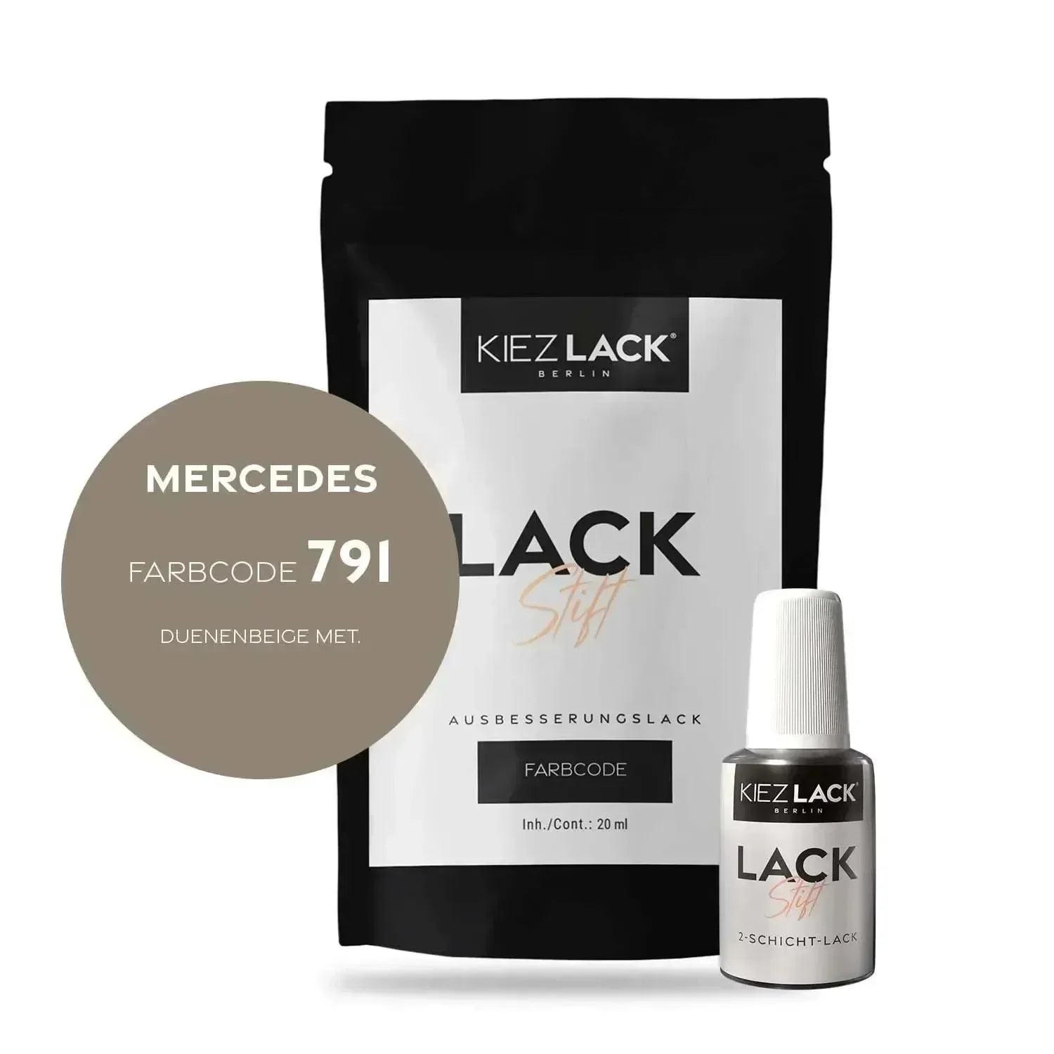 Kiezlack Lackstift Autolack Lackstift MERCEDES 791 DUENENBEIGE MET.