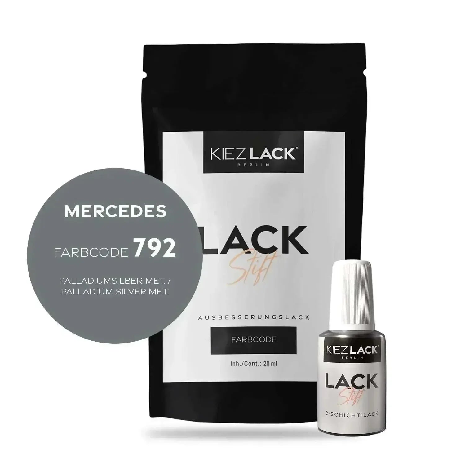 Kiezlack Lackstift Autolack Lackstift MERCEDES 792 PALLADIUMSILBER MET.
