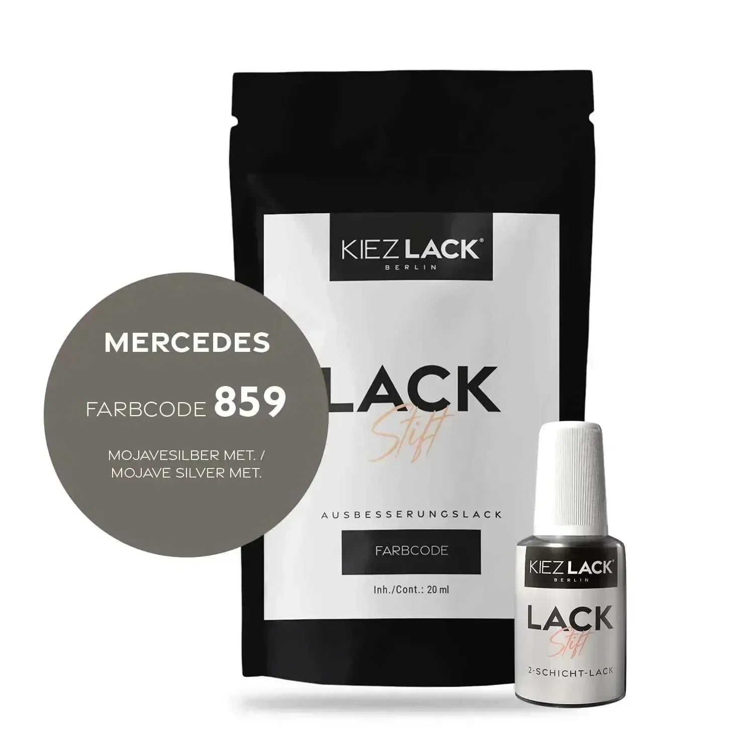 Kiezlack Lackstift Autolack Lackstift MERCEDES 859 MOJAVESILBER MET.