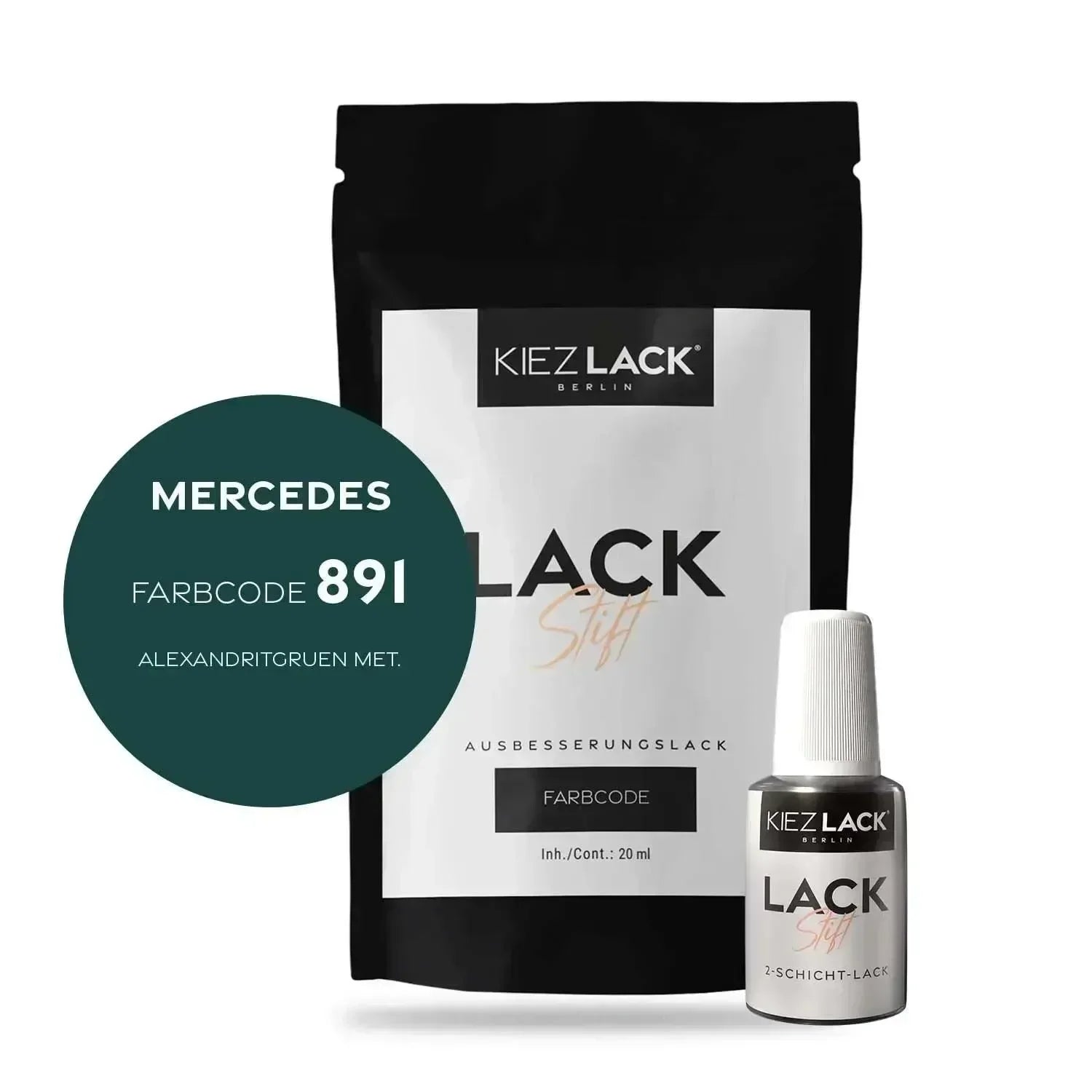 Kiezlack Lackstift Autolack Lackstift MERCEDES 891 ALEXANDRITGRUEN MET.