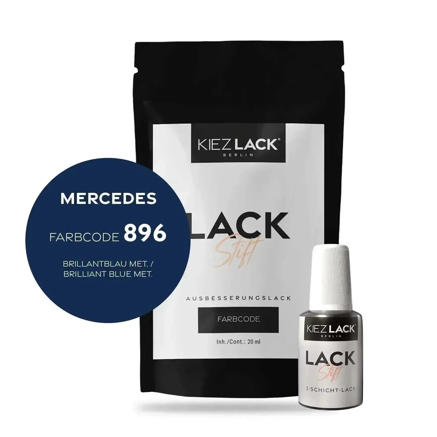 Kiezlack Lackstift Autolack Lackstift MERCEDES 896 BRILLANTBLAU MET.